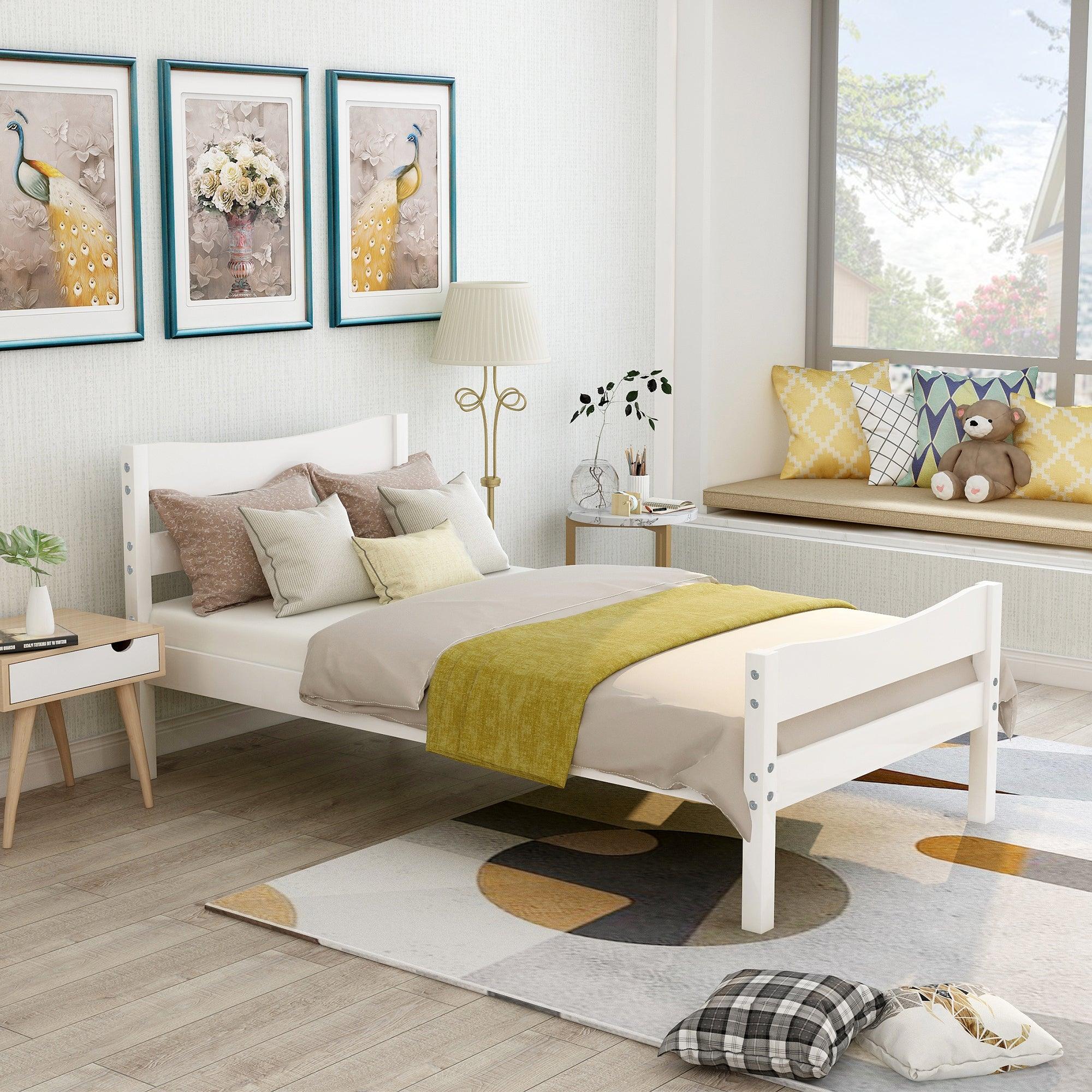 Twin Size Wood Platform Bed