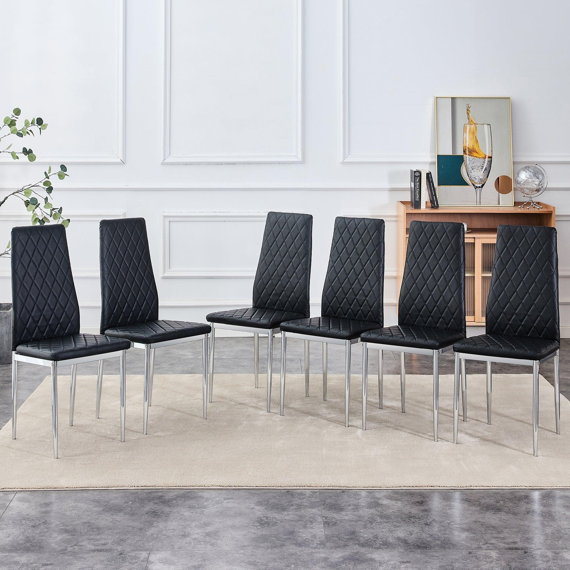 Grid Armless High Backrest Dining Chair