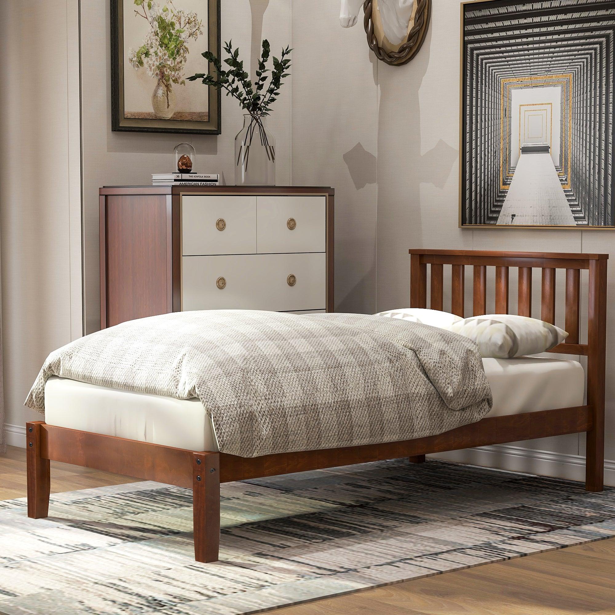 Twin Platform Bed with Headboard