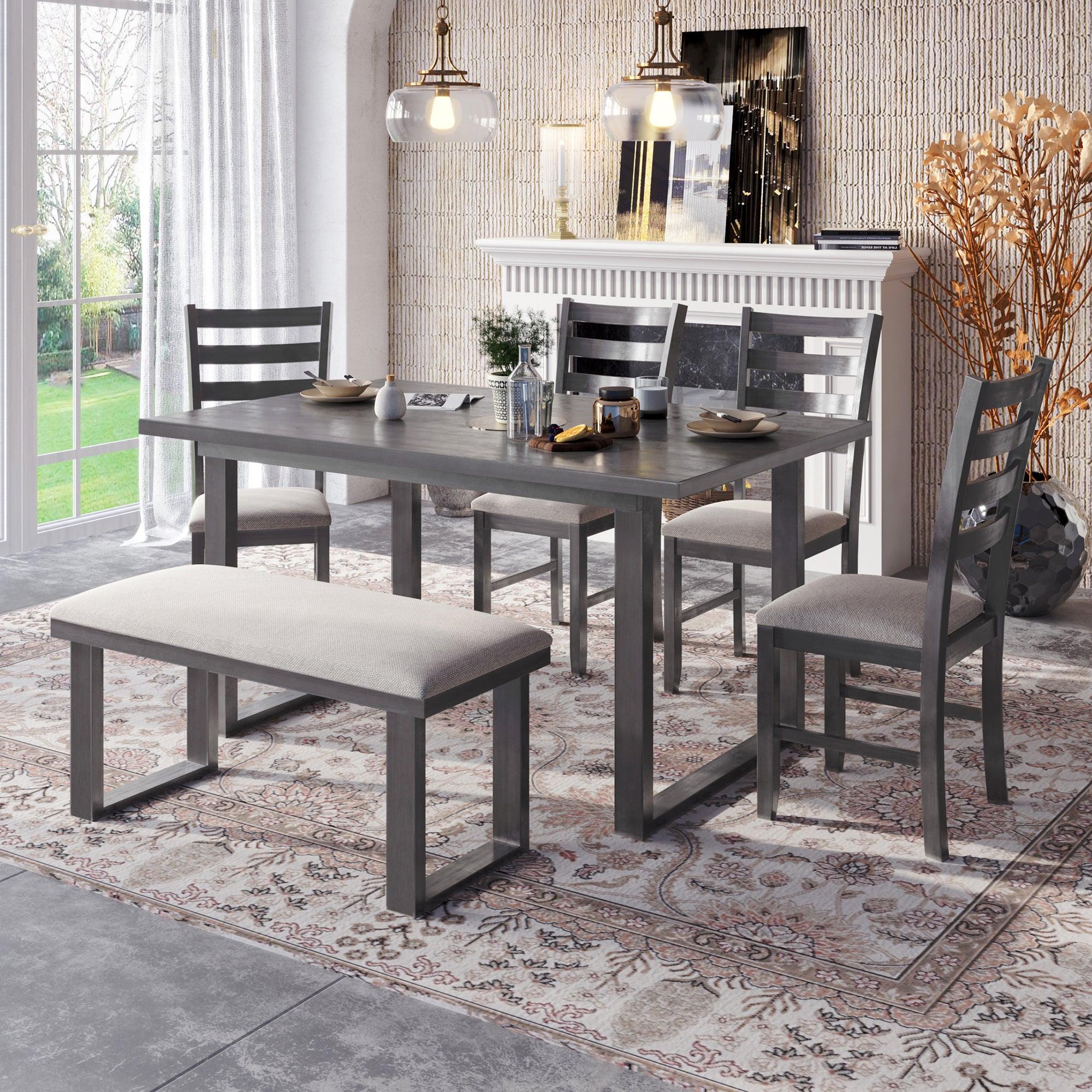 6-Piece Solid Wood Dining Set