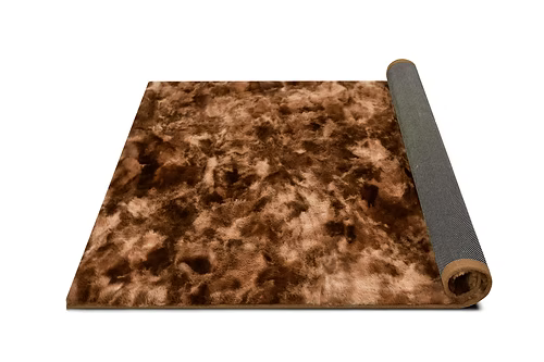 Rabbit Fur Tie Die Chocolate Rug