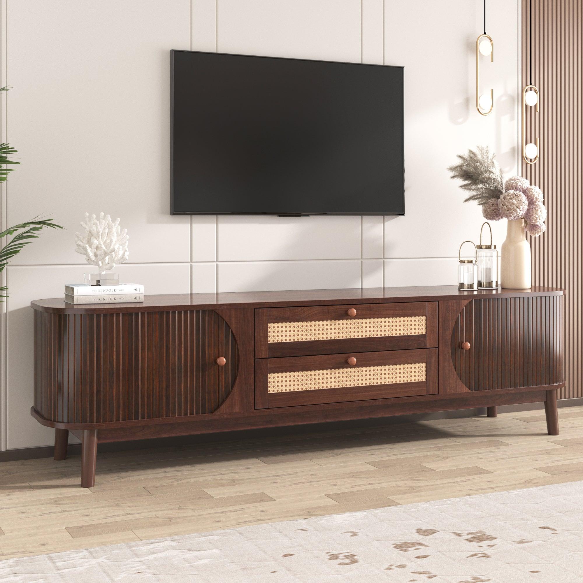 Entertainment Center with Solid Wood Legs