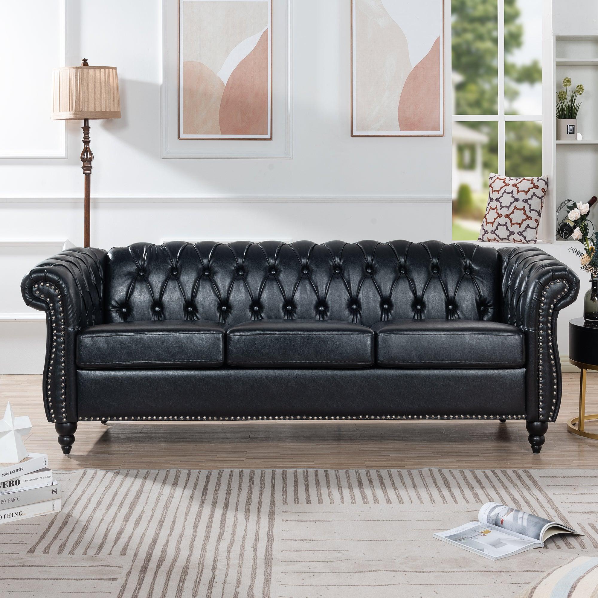 Chesterfield Three-Seater Sofa.