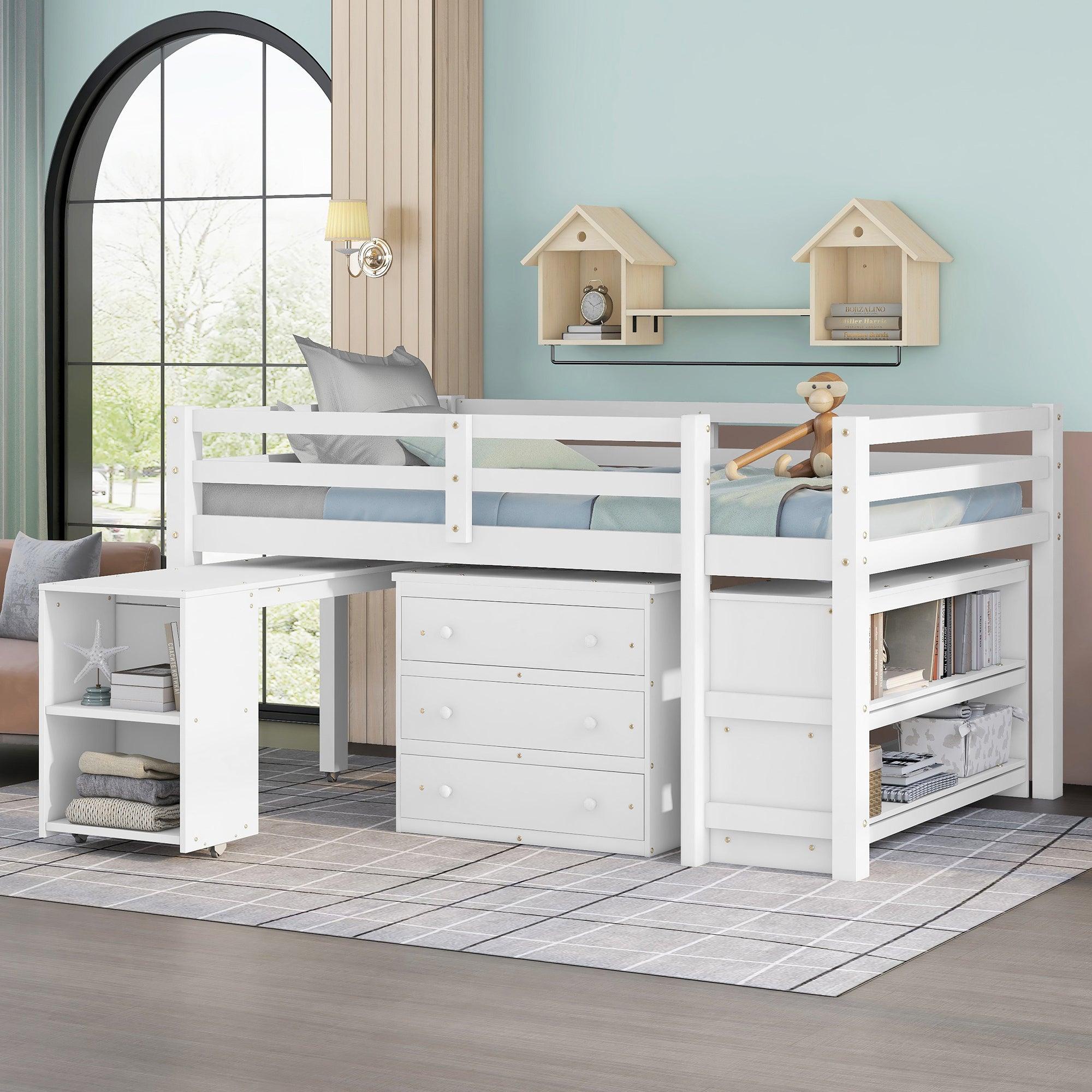 Loft Bed with Cabinet