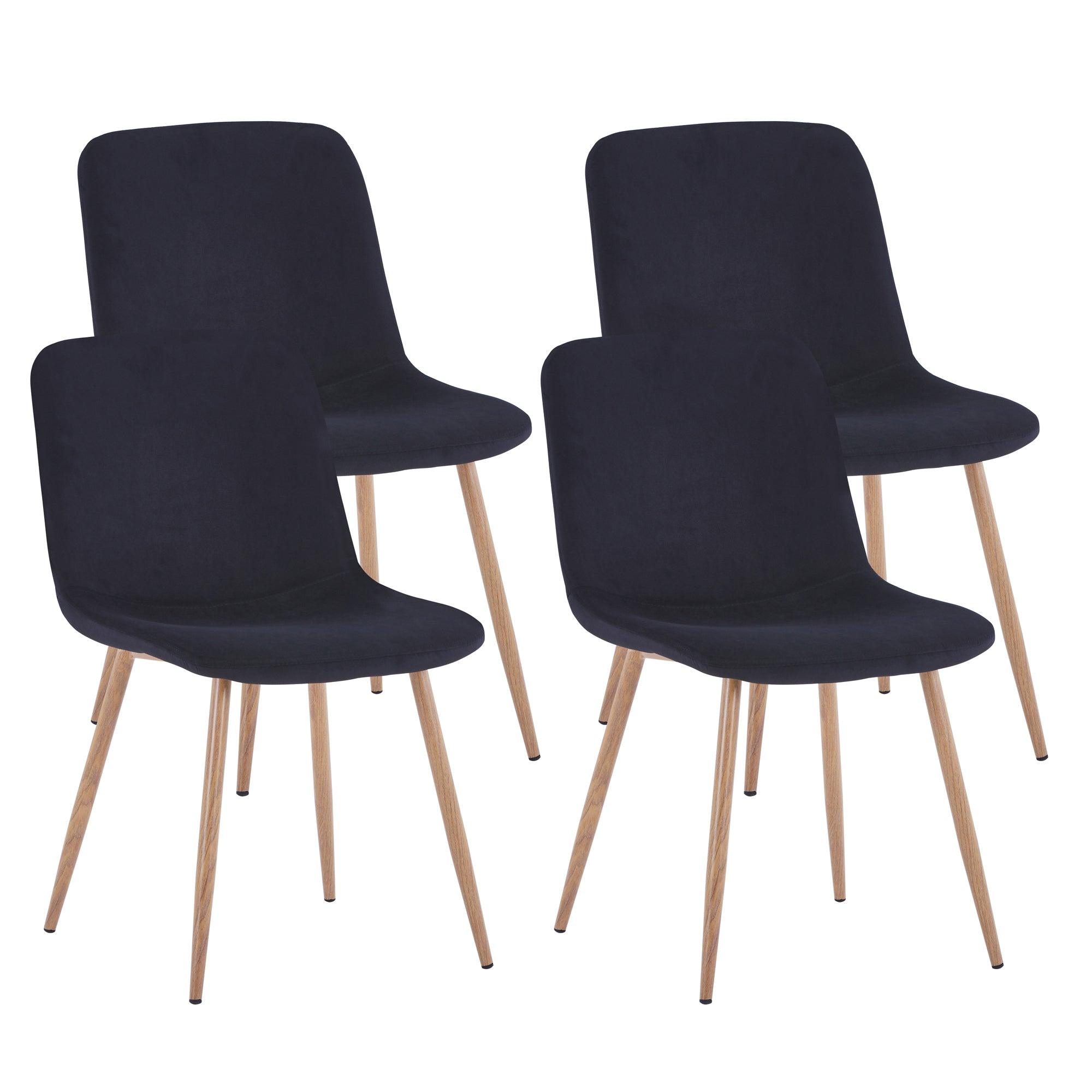 Set of 4 Modern Black Dining Chairs