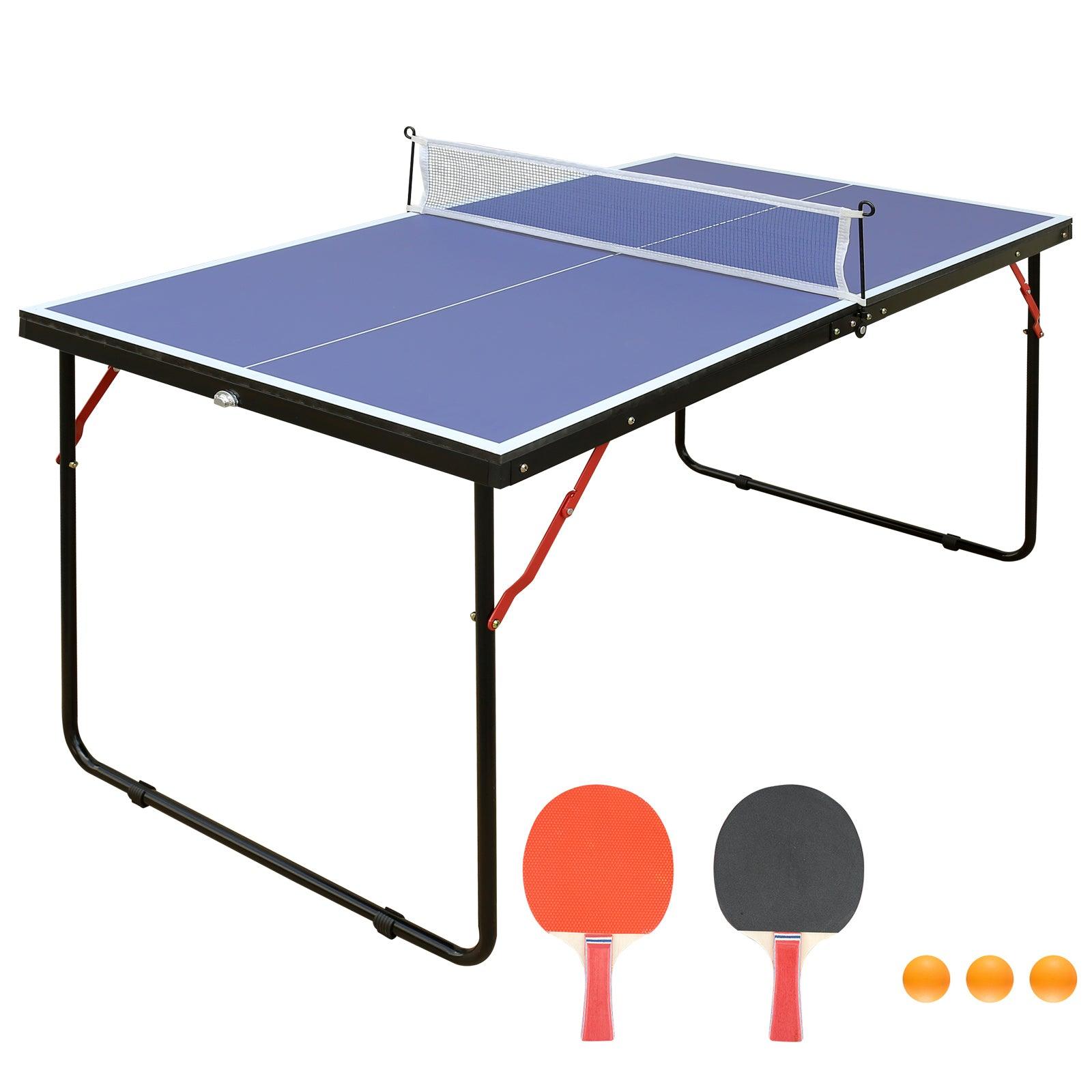 Foldable Table Tennis Set with Net & 2 Paddles