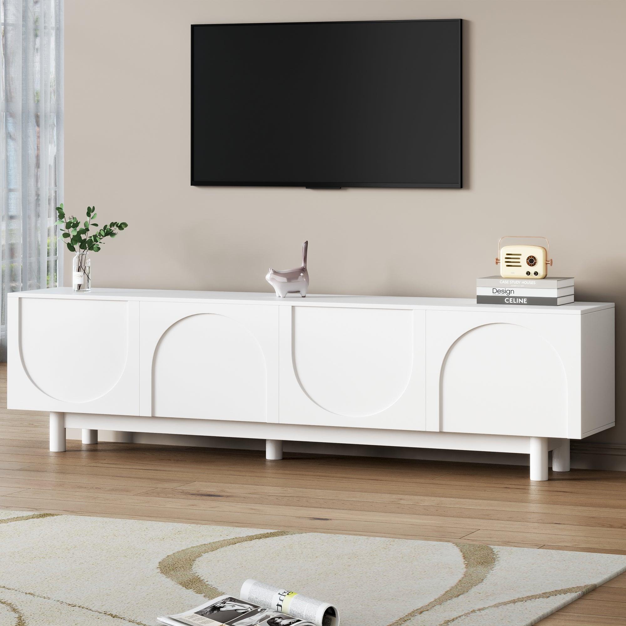 Graceful Entertainment Center with Arch Cabinets