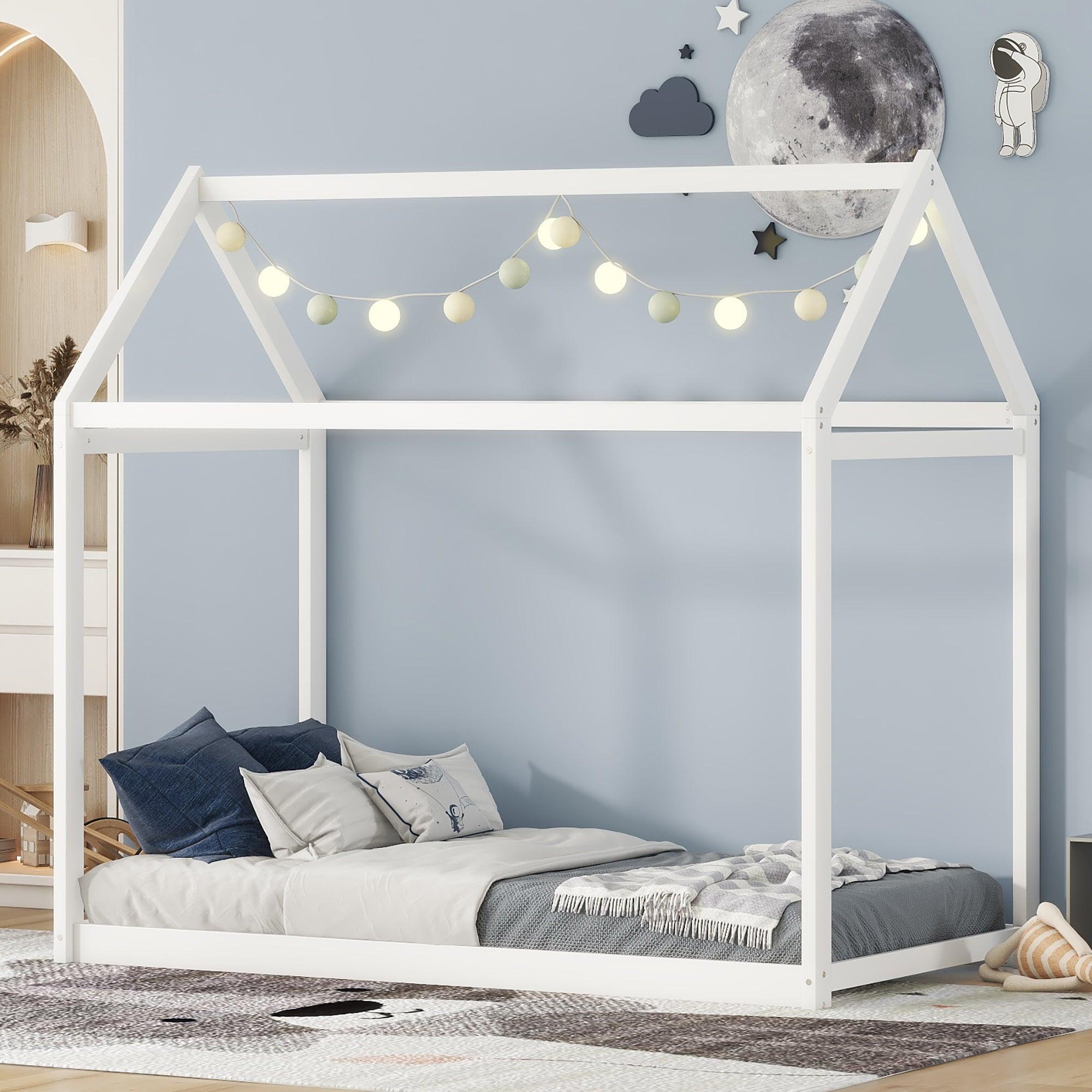 Twin Size Wooden House Bed