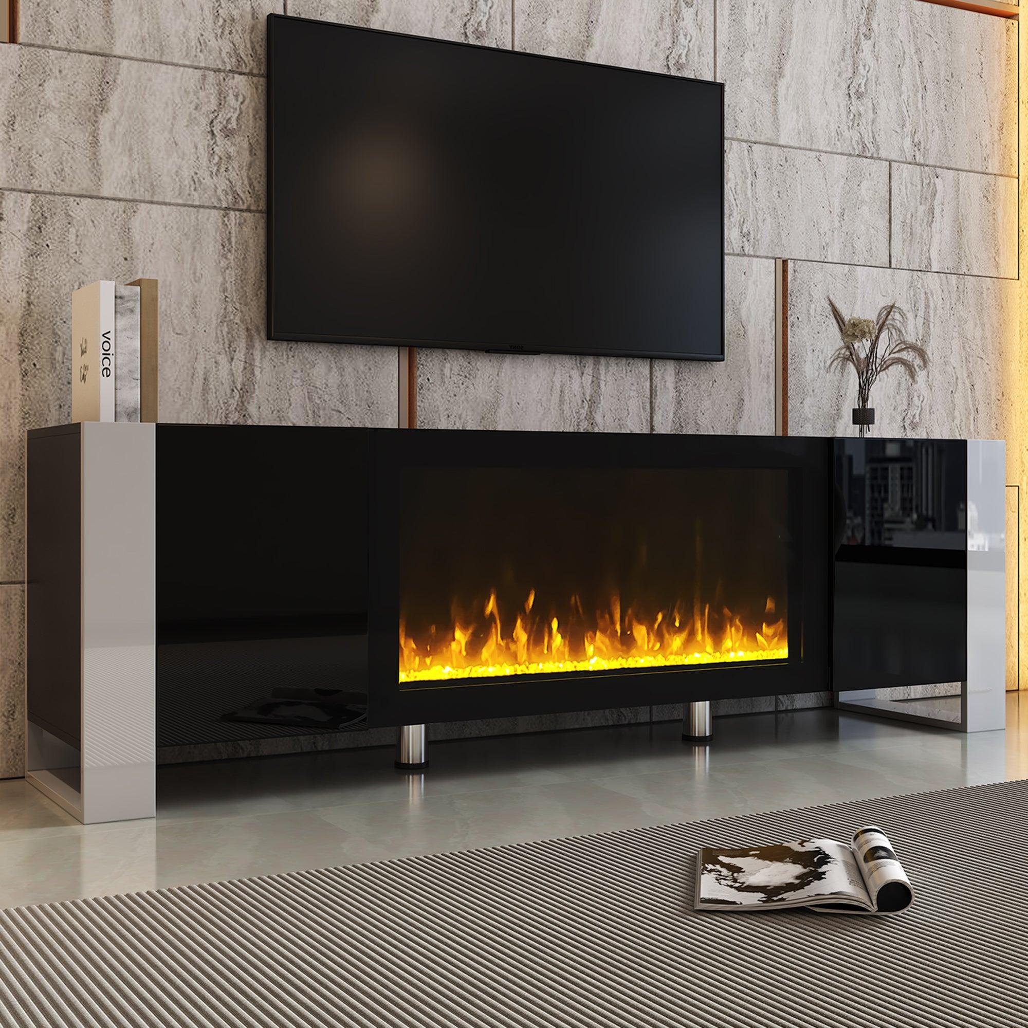 ON-TREND Modern TV Stand With Electric Fireplace
