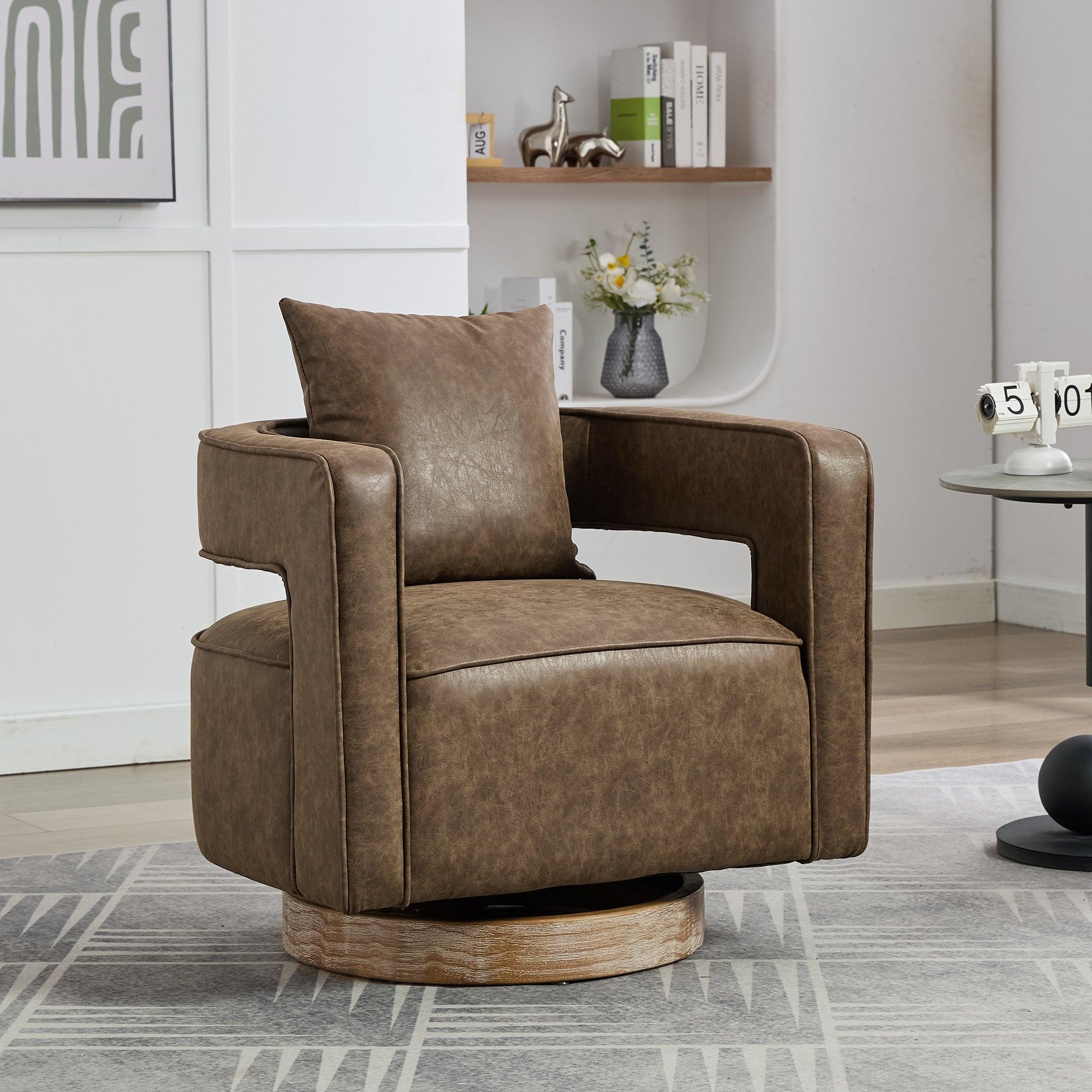 Swivel Accent Open Back Barrel Chair
