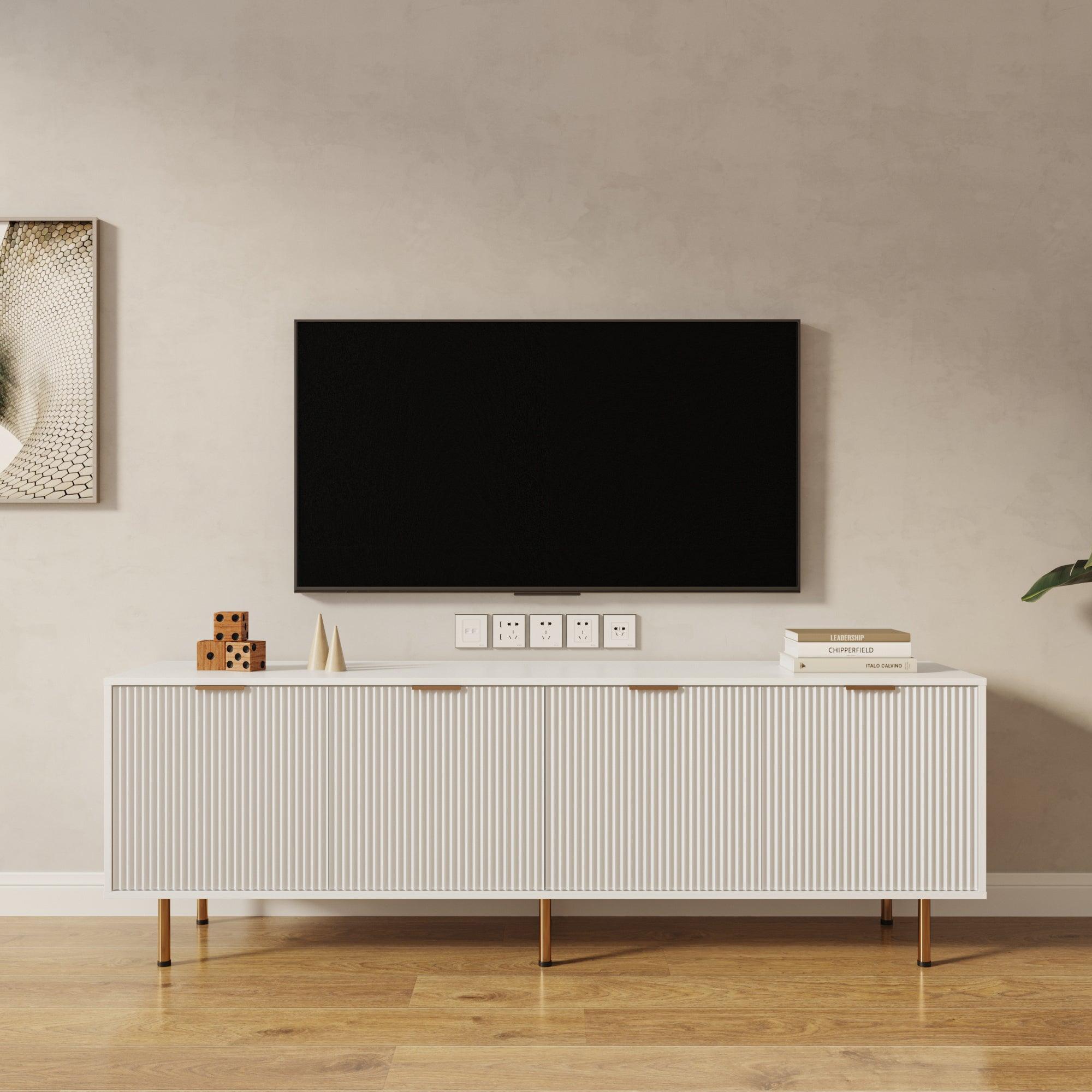 Modern warm white Entertainment Center