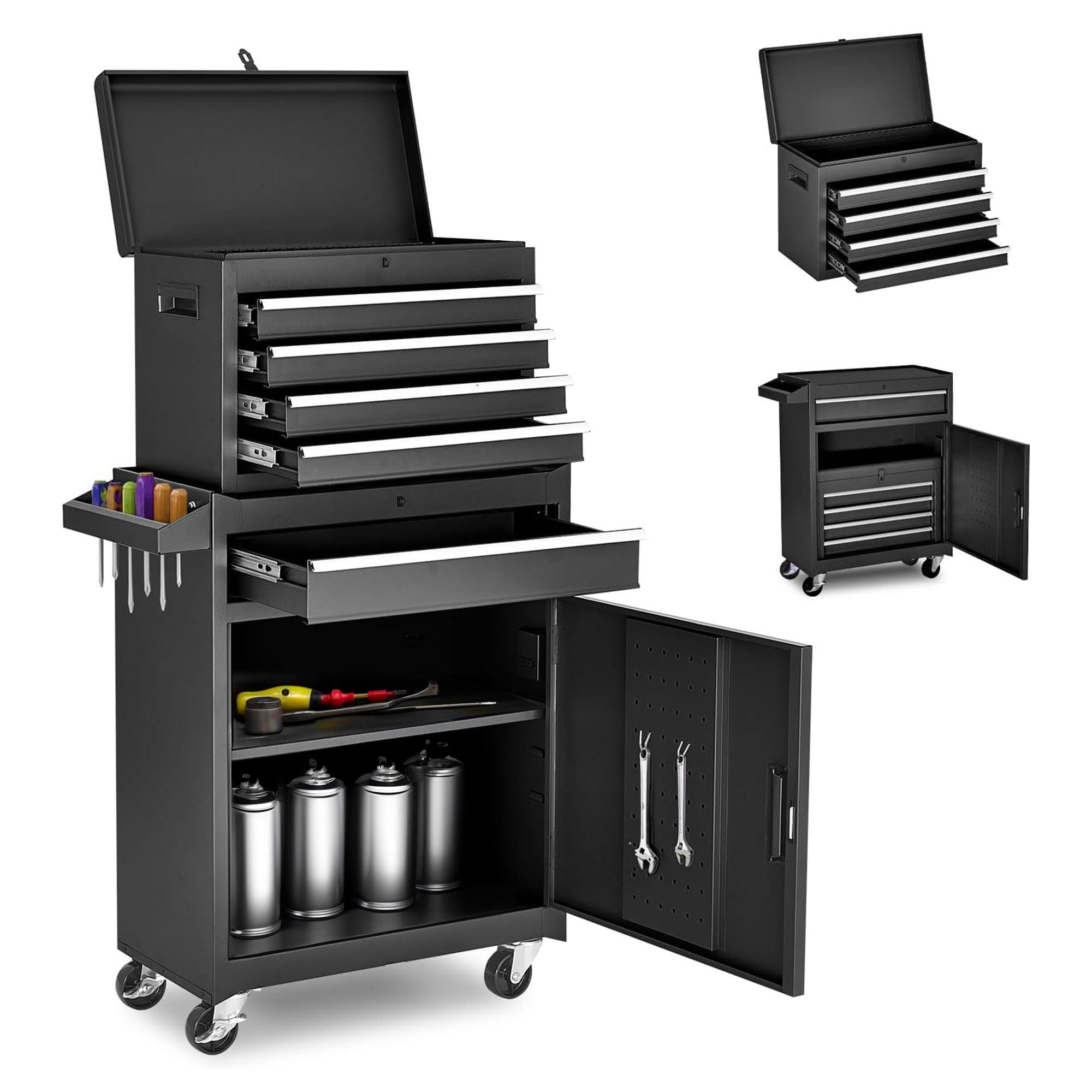 5-Drawer Rolling Tool Storage Cabinet with Detachable Top Tool Box