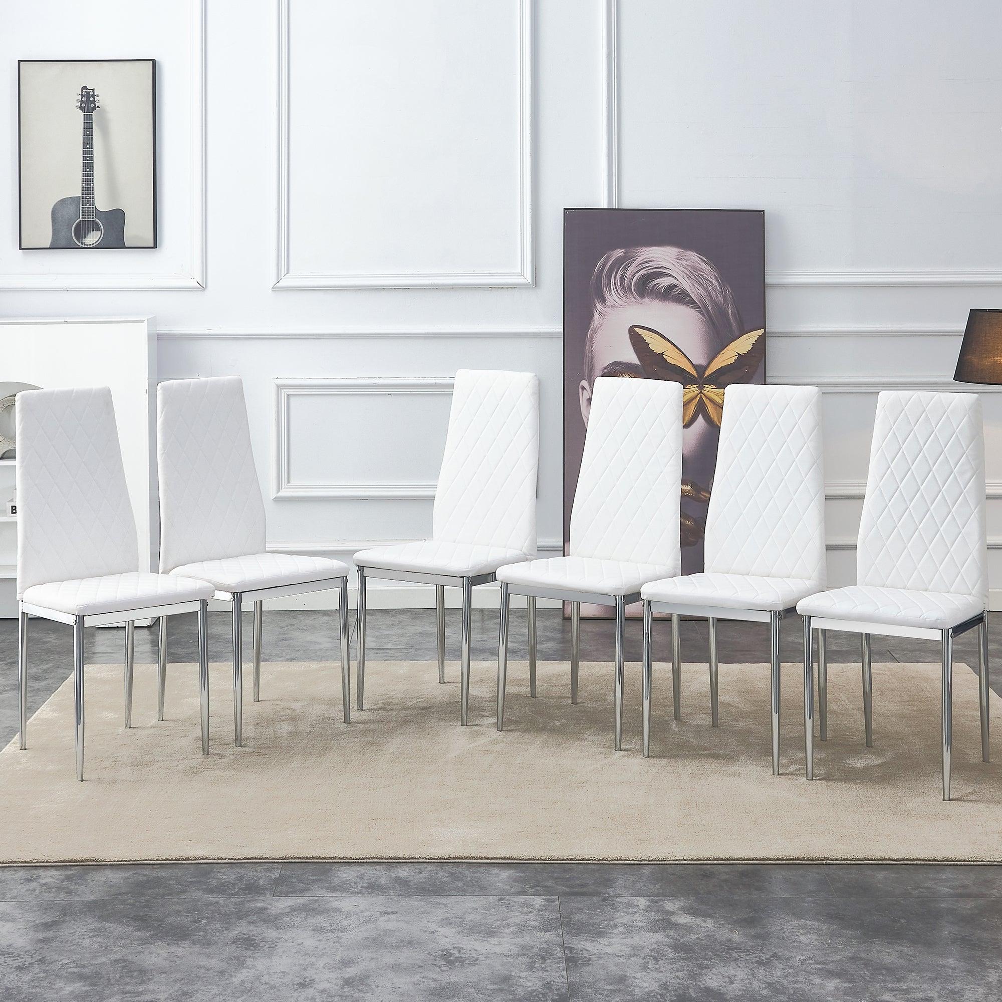 White Dining chair, 6-piece set