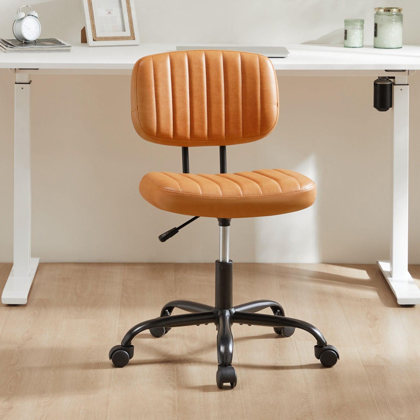 SWEETCRISPY PU Leather Low Back Task Chair