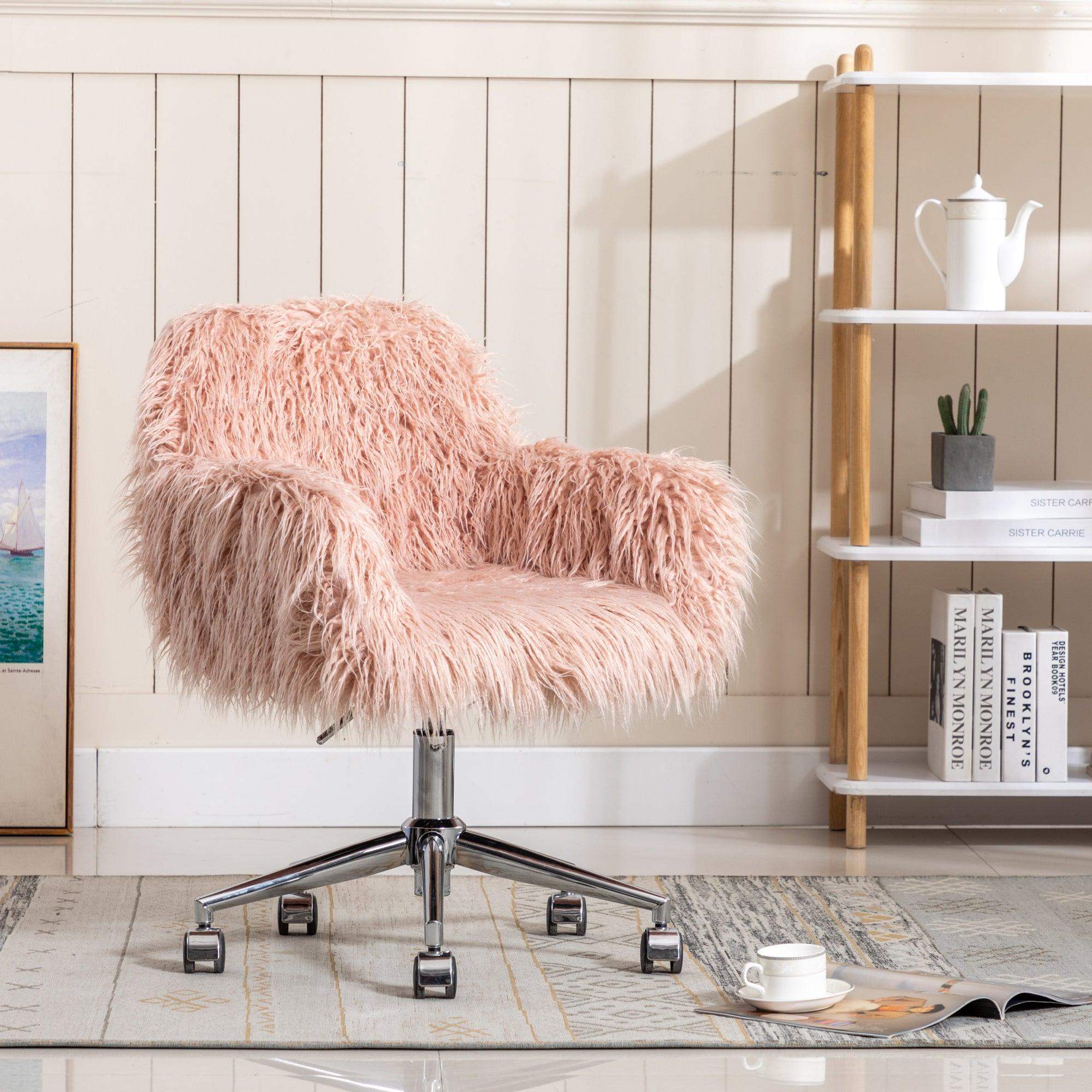 HengMing Modern Faux Fur Home Chair