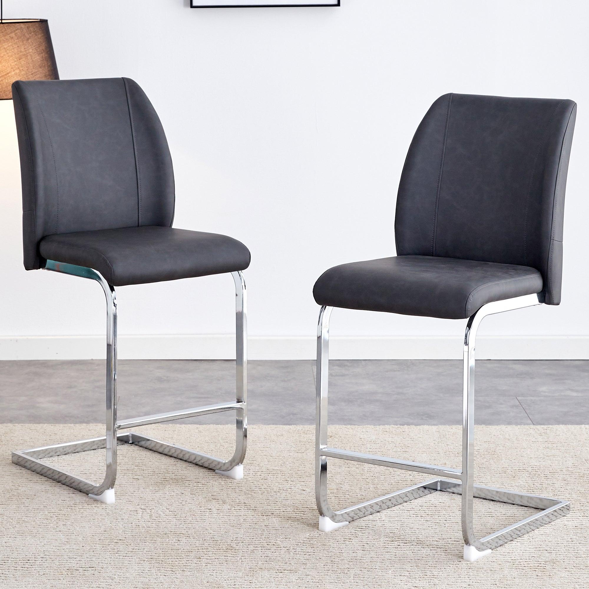 Set of 2 Small Chairs with Silver Metal Legs – Versatile Use