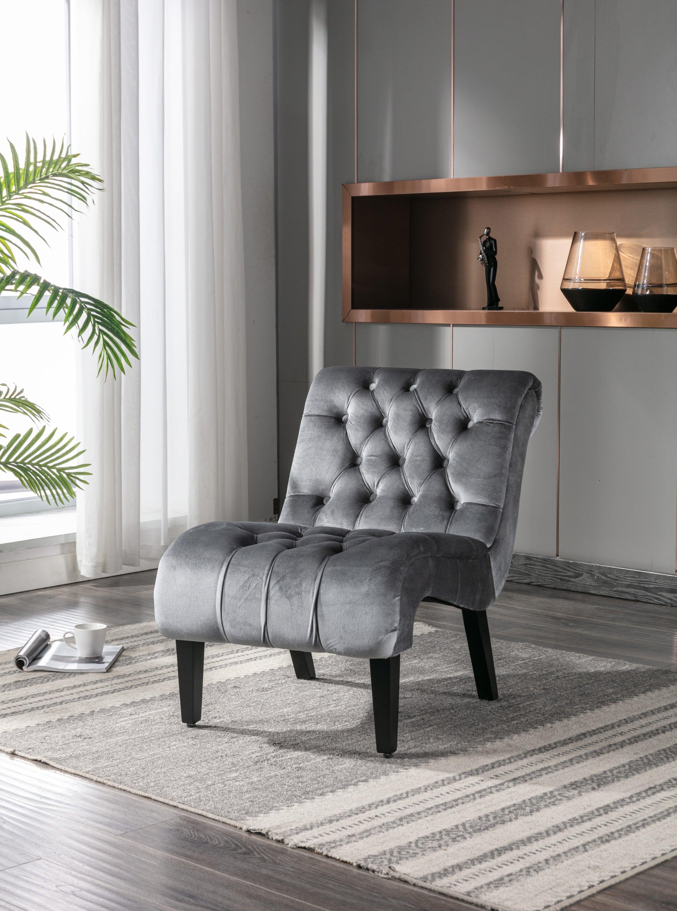 COOLMORE Modern Velvet Armless Accent Living Room Chair