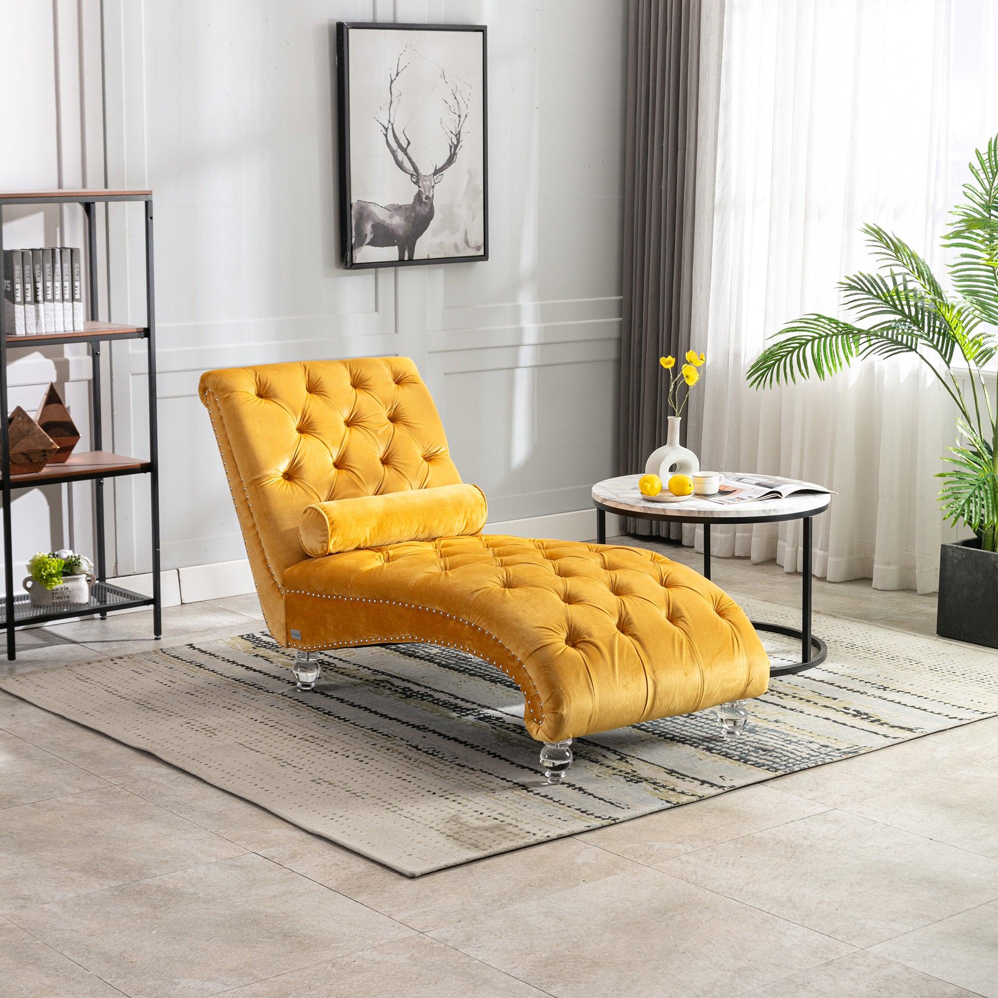 COOMORE Velvet Chaise Lounge