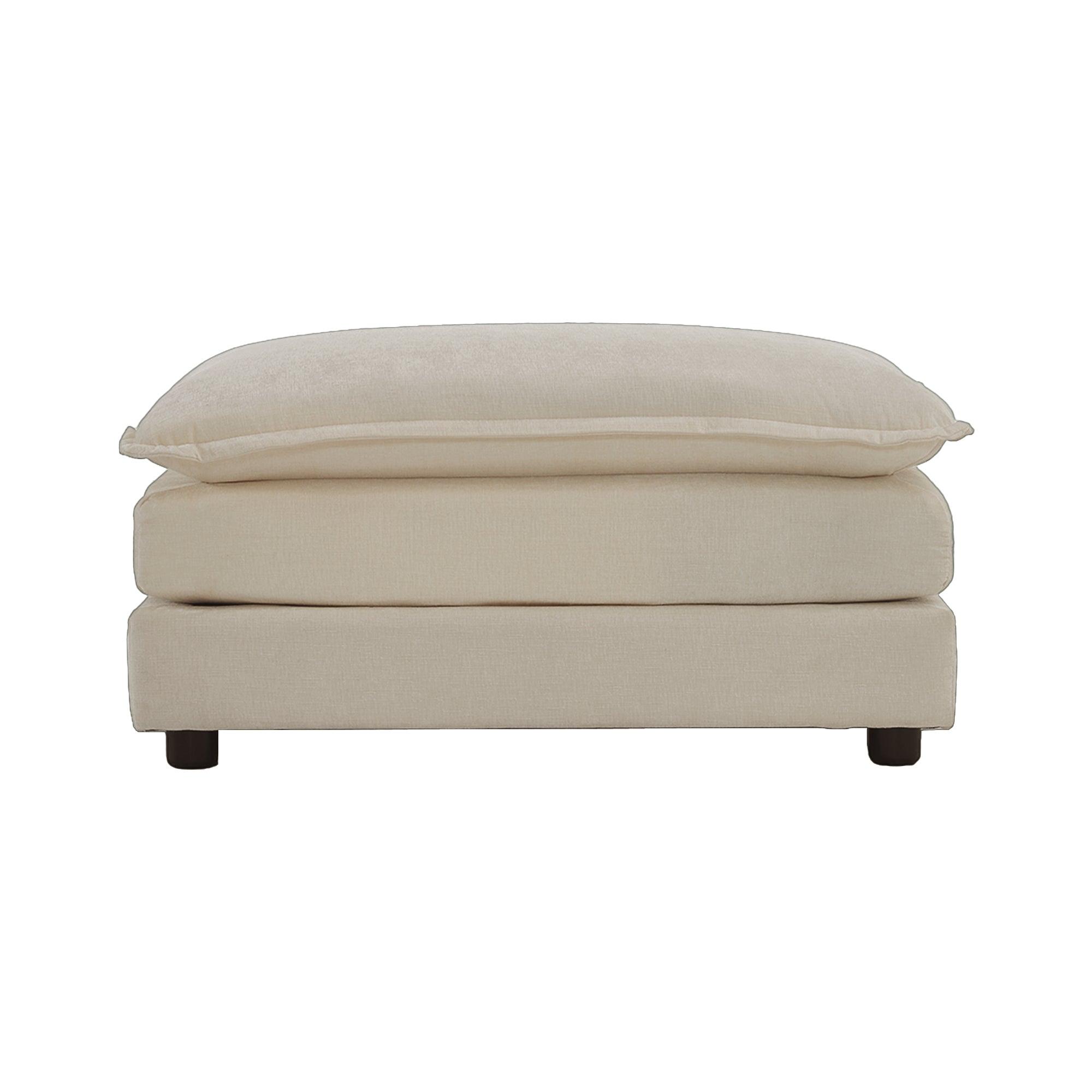 Chenille Fabric Ottoman