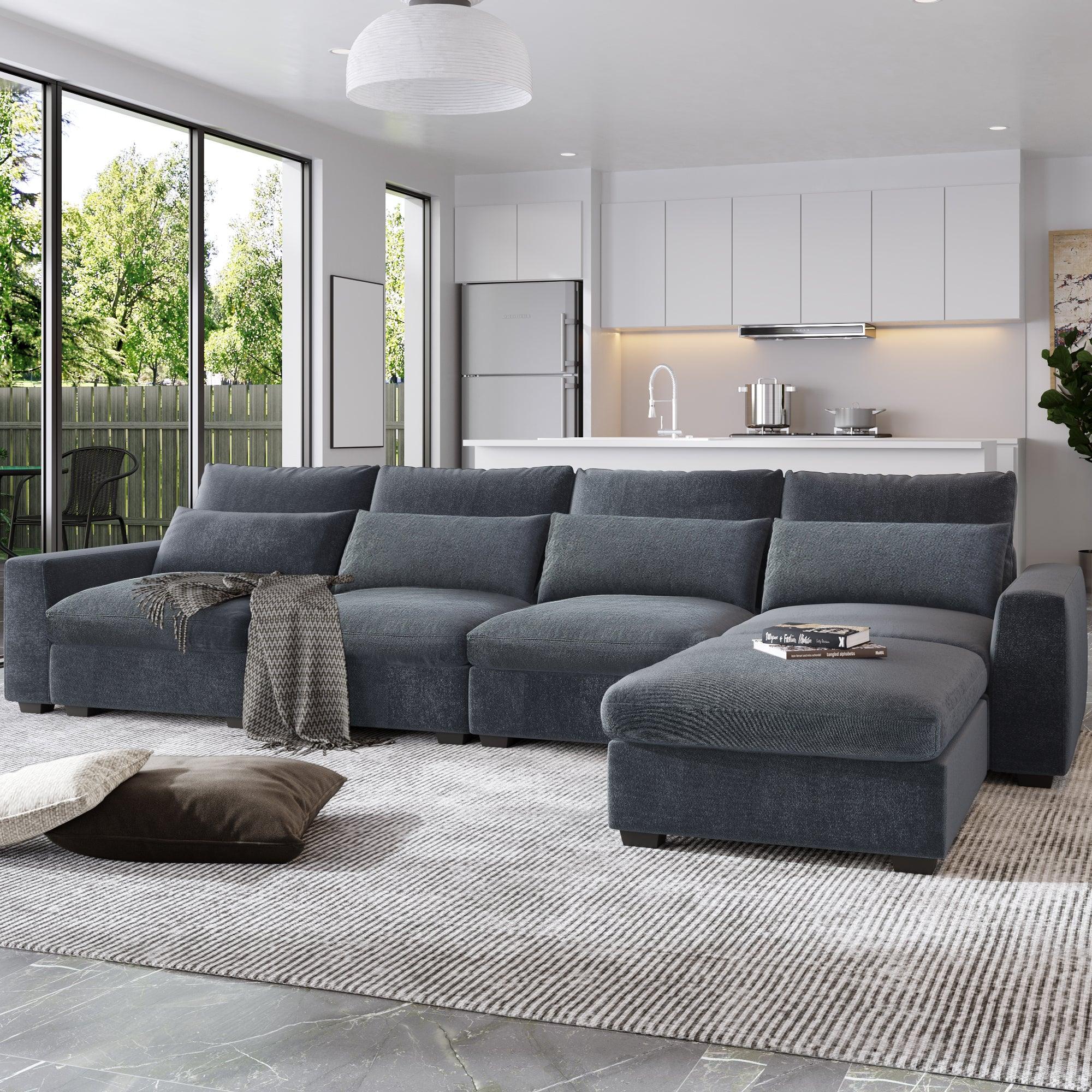 L-Shape Feather Filled Sofa