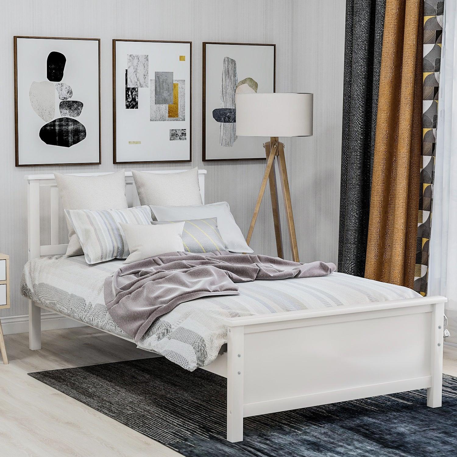 Twin Size Wood Platform Bed