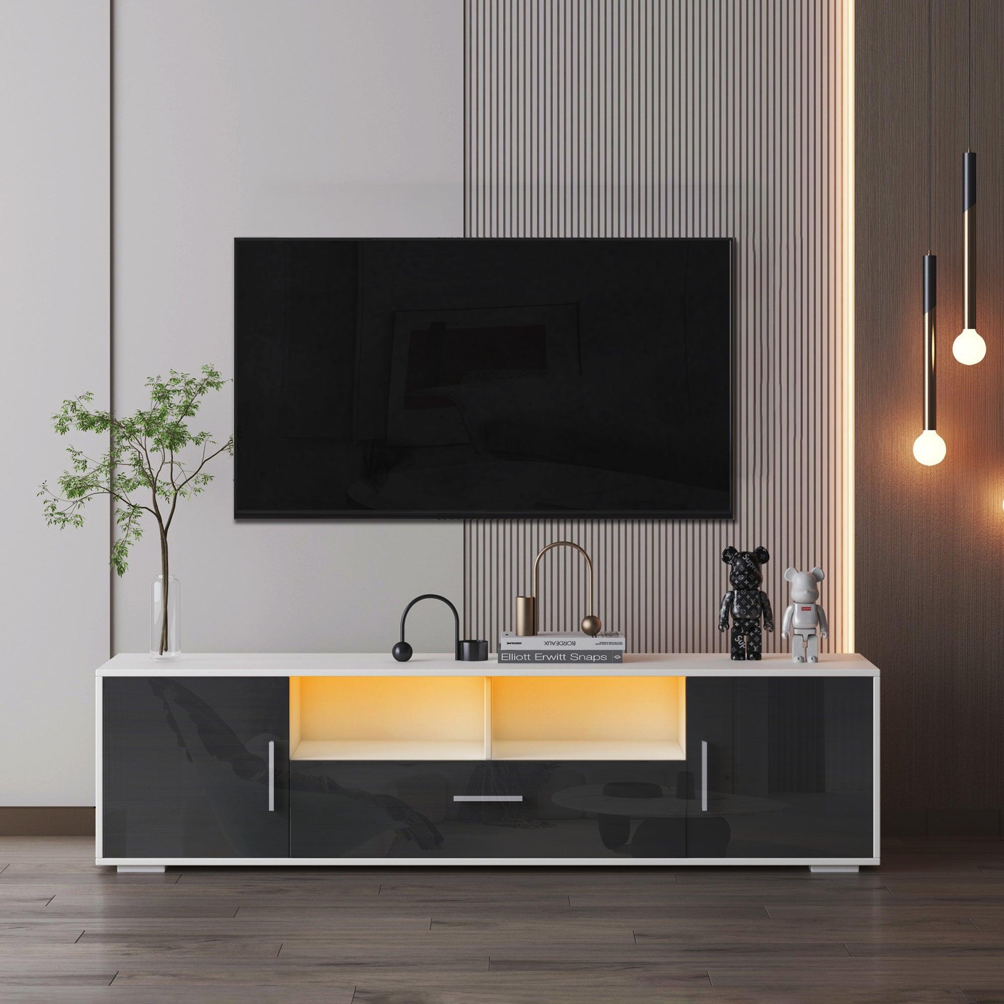 TV Console with LED Light Belt