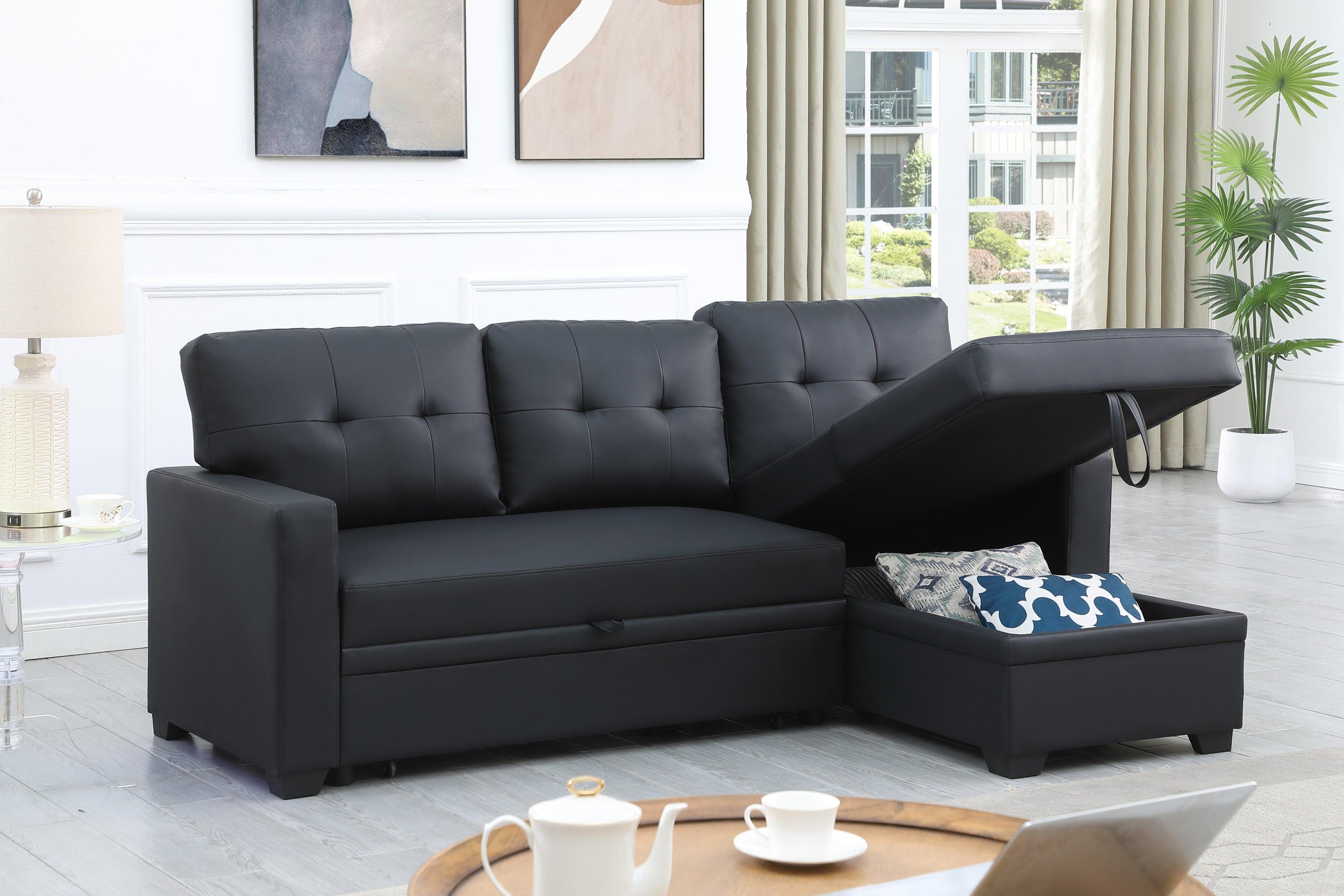 Pull out Sectional Sofa with Chaise