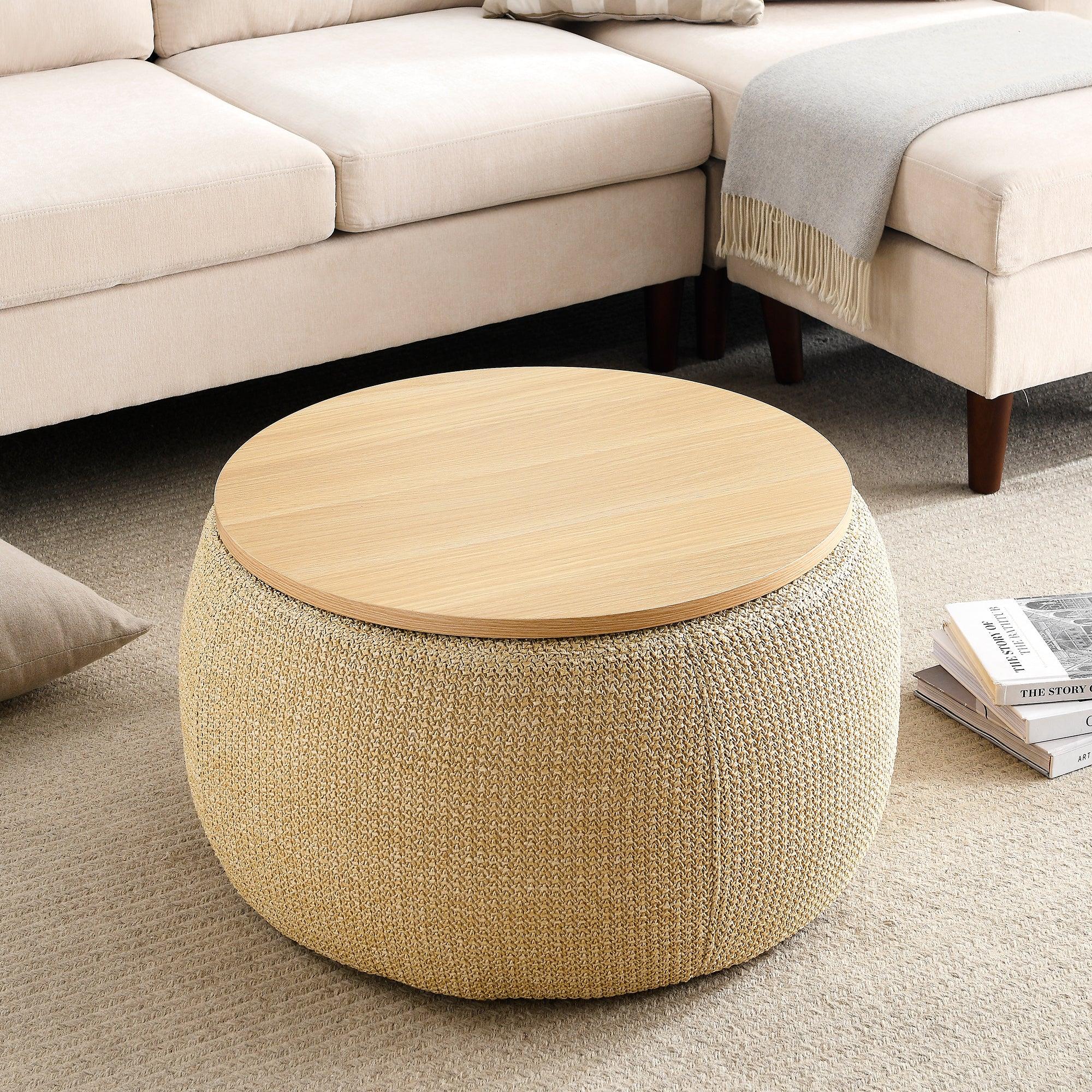 Round Storage Ottoman/Table