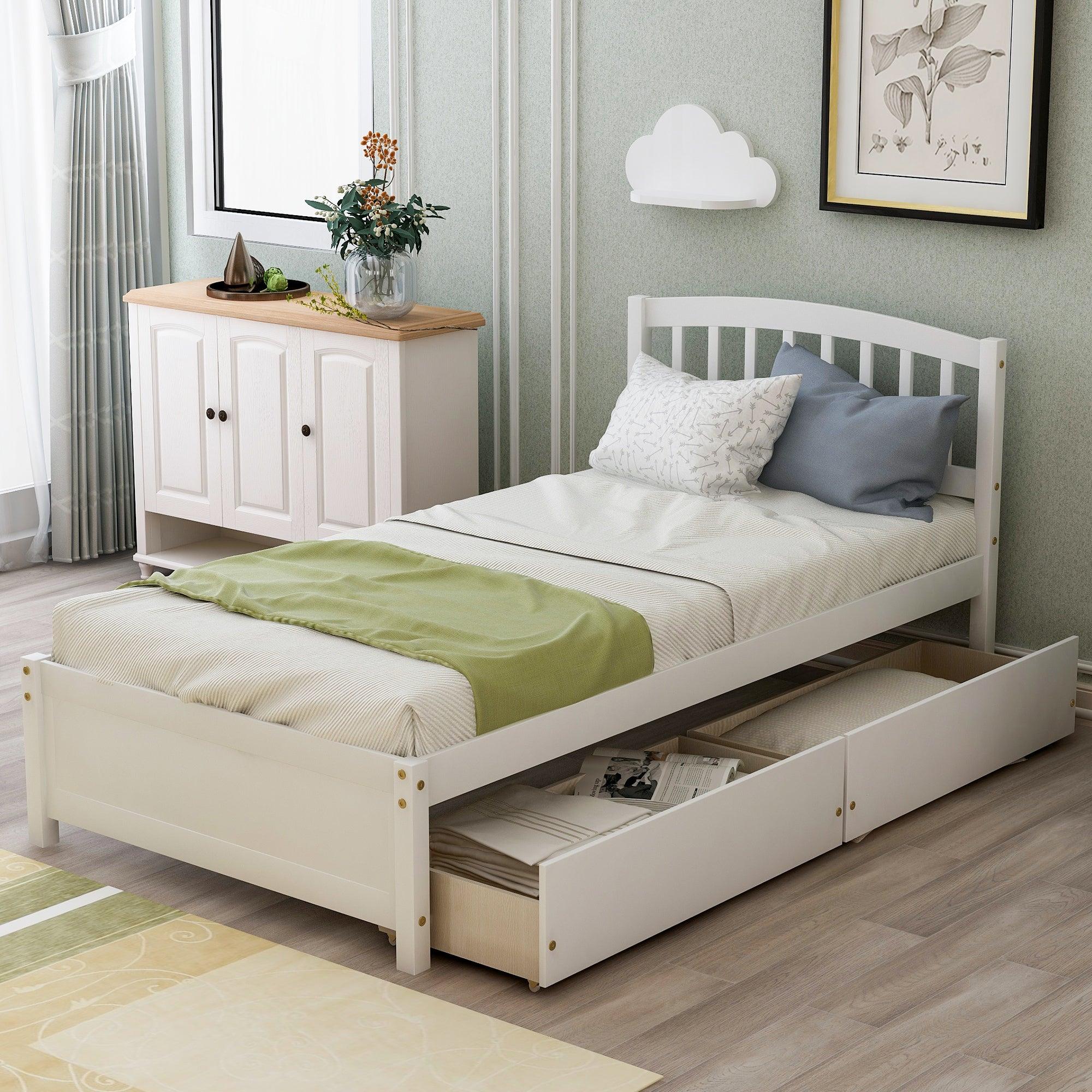 Twin Platform Storage Bed