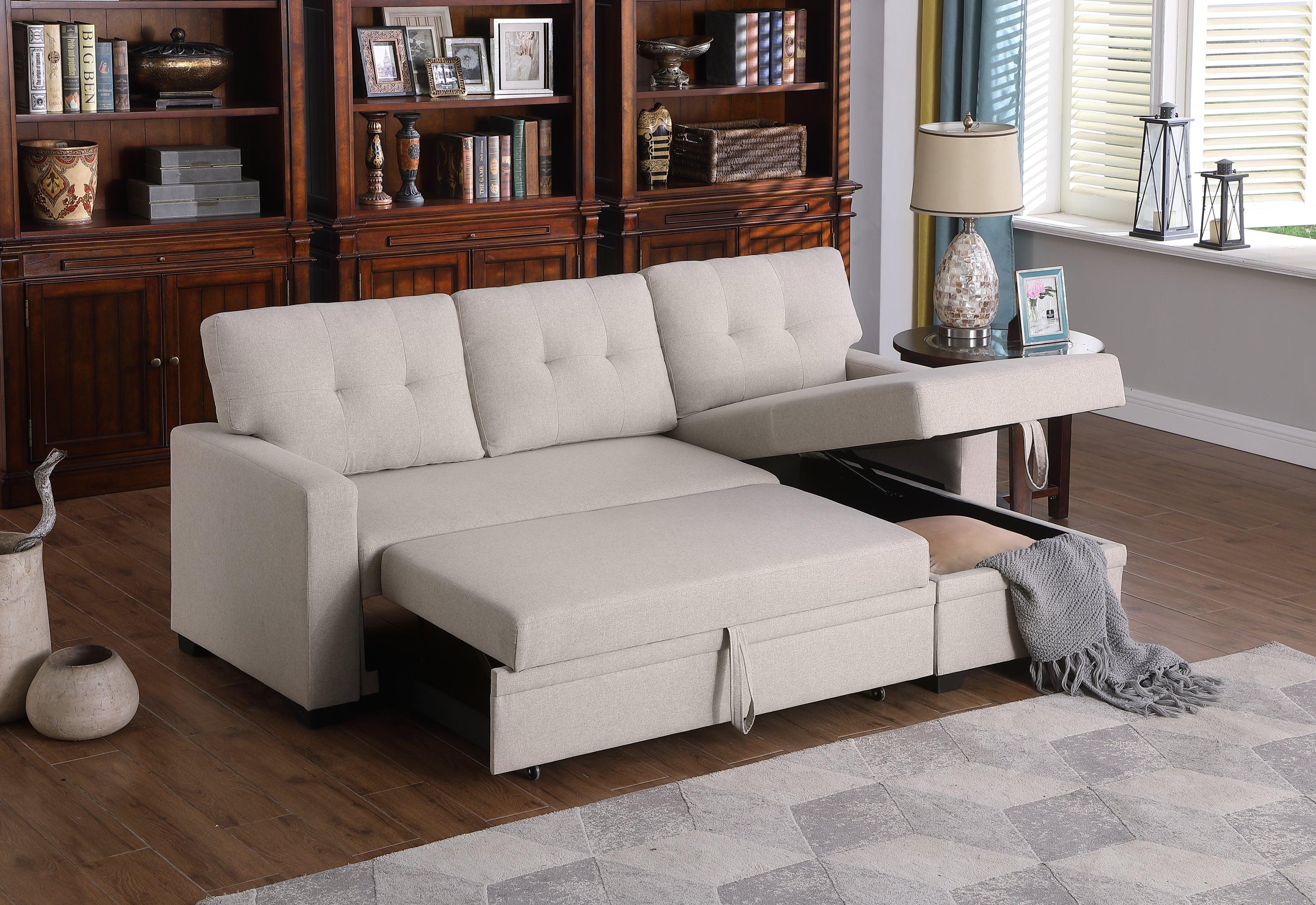 Pull out Sectional Sofa with Chaise