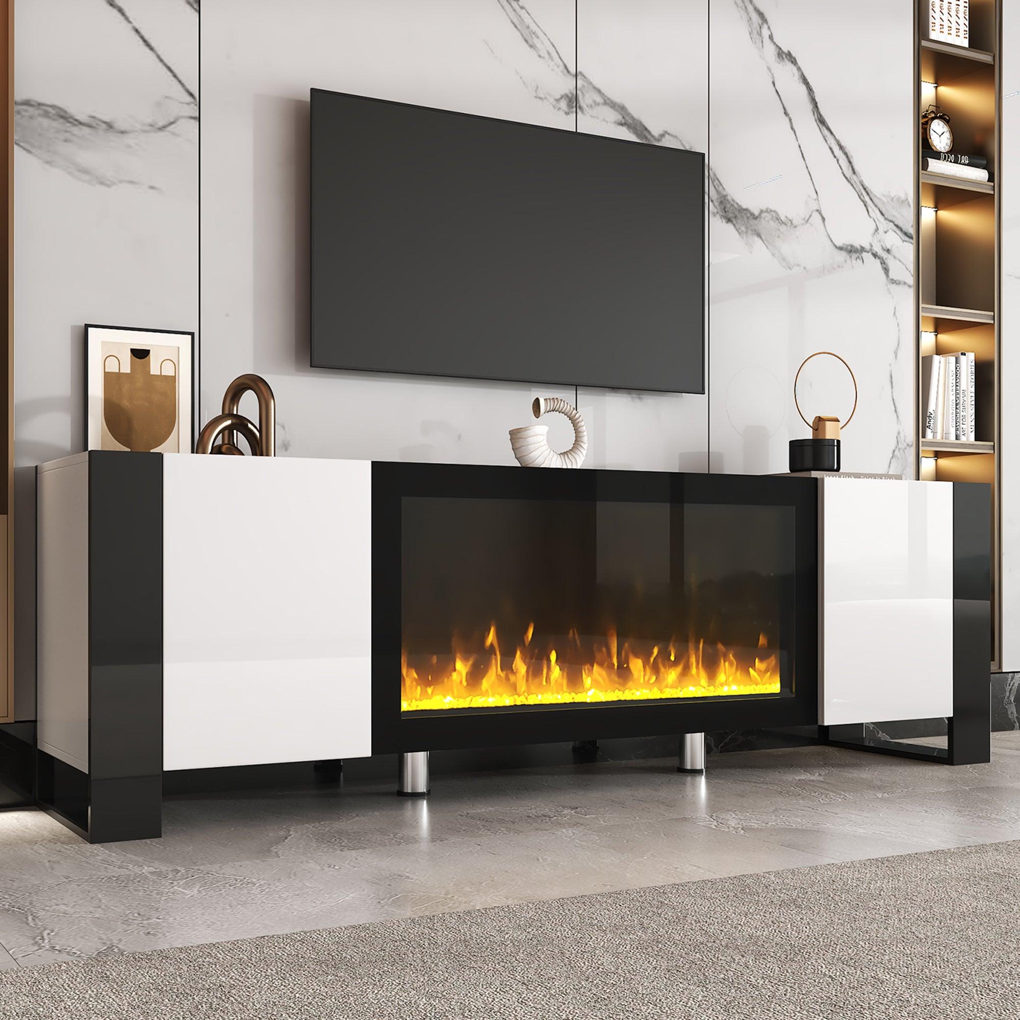 ON-TREND Modern TV Stand with Electric Fireplace