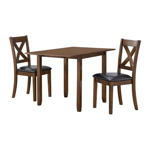 Alex 3PC Dining Set with Drop Leaf Table in Espresso