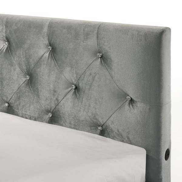 Amberley Full UPH Corner Bed with LED and USB in Grey