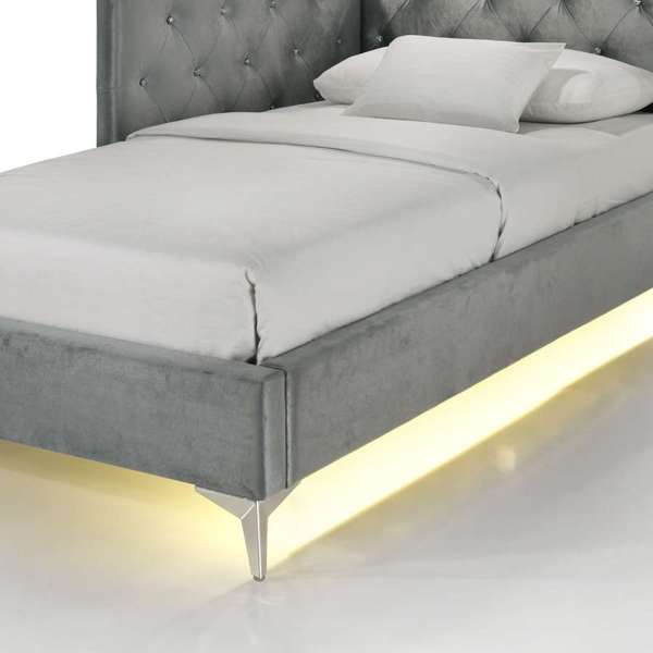 Amberley Full UPH Corner Bed with LED and USB in Grey