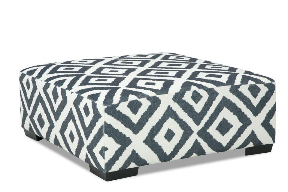 Tweed Gunmetal Ottoman