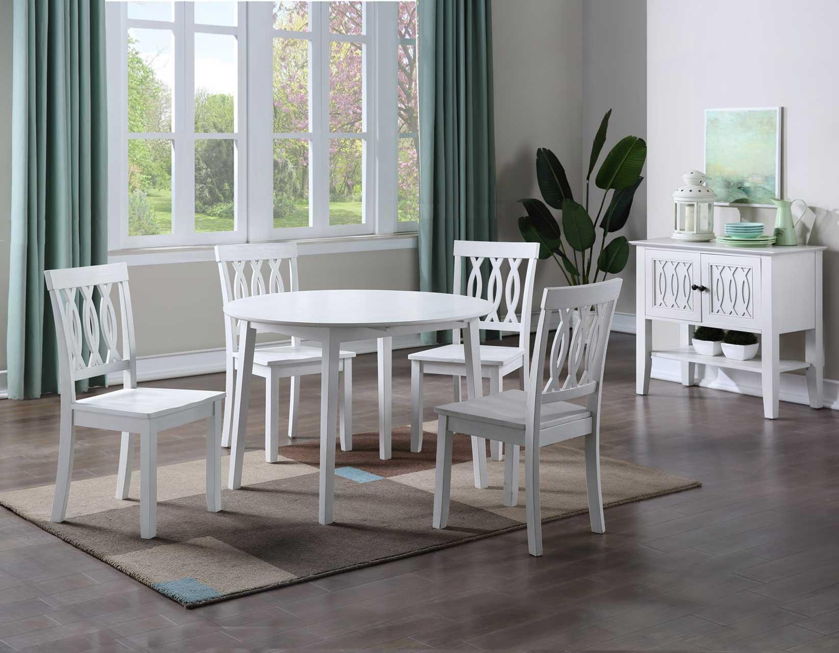 Naples White Drop Leaf Dining Set