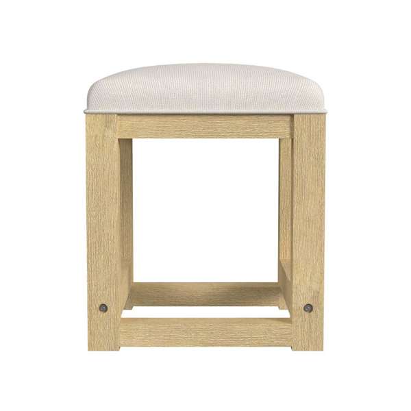 Ridgemont Dressing Stool with White Fabric