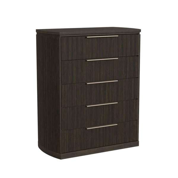 Sylvie 5-Drawer Chest in Dark Brown
