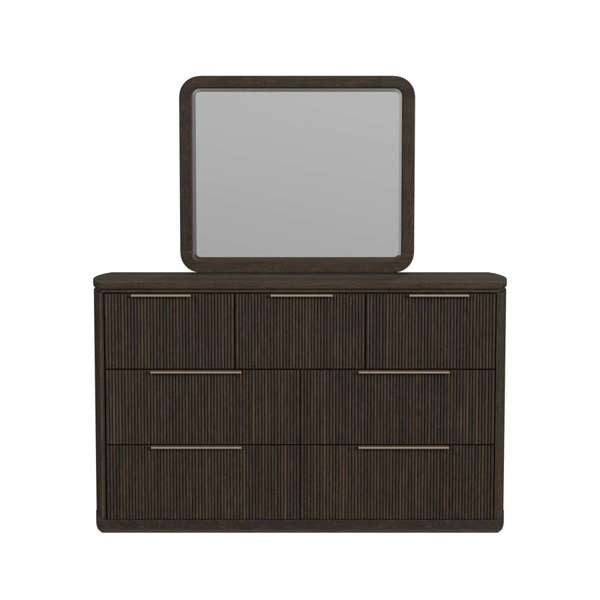 Sylvie Dresser and Mirror Set in Dark Brown