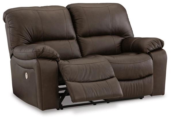 Leesworth Power Reclining Set Dark Brown