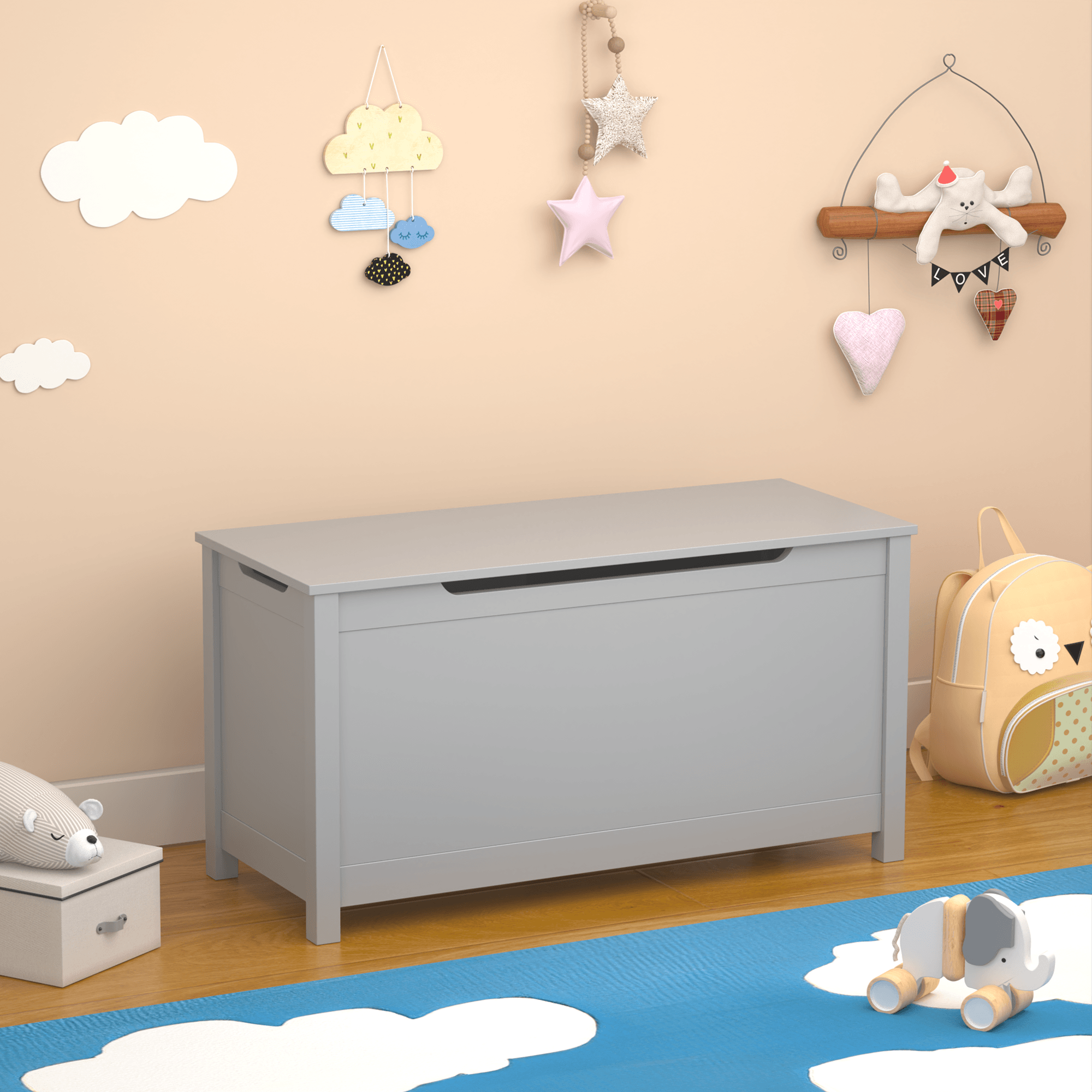 Kids Wooden Toy Box Storage