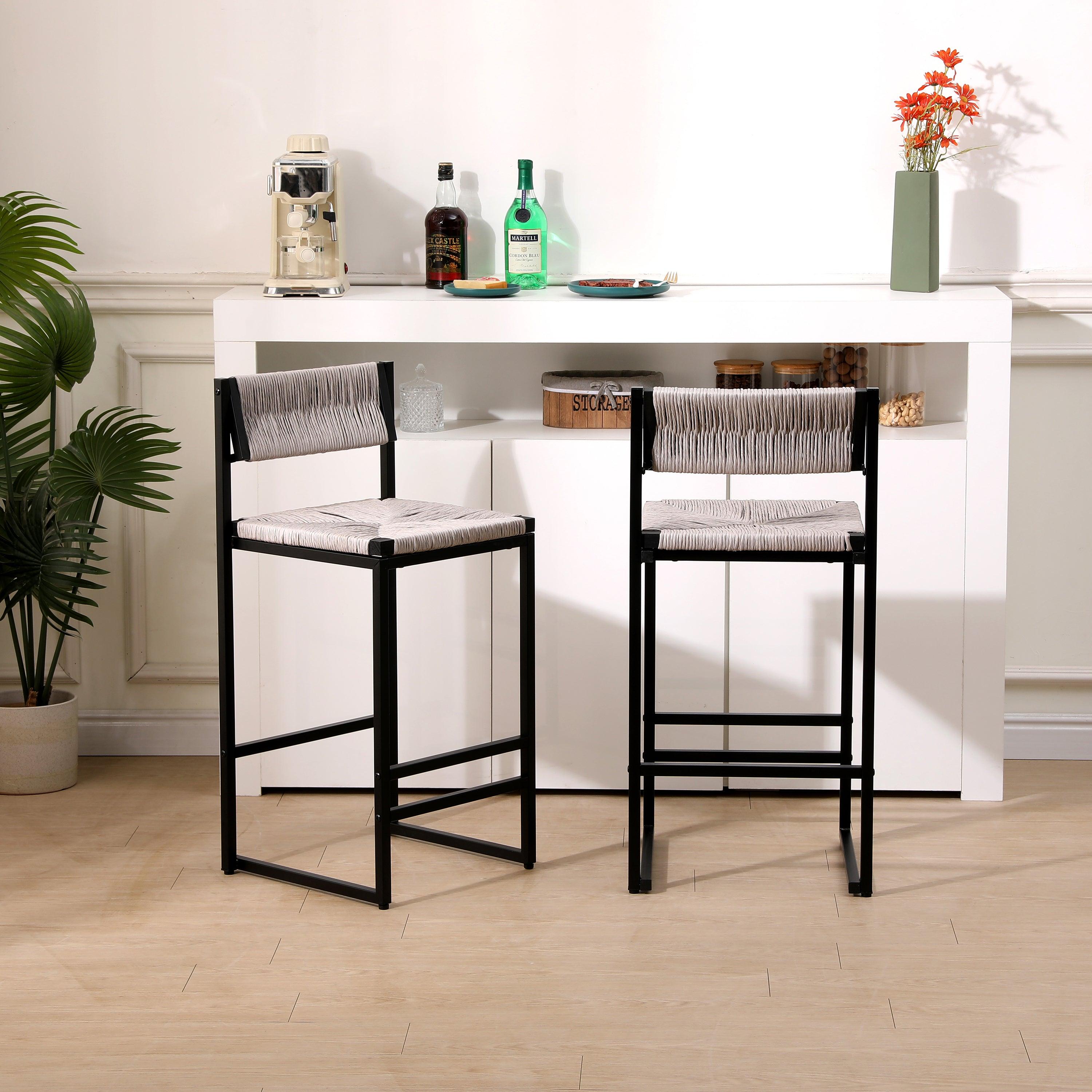 Set of 2 Hand Weave Bar Stools