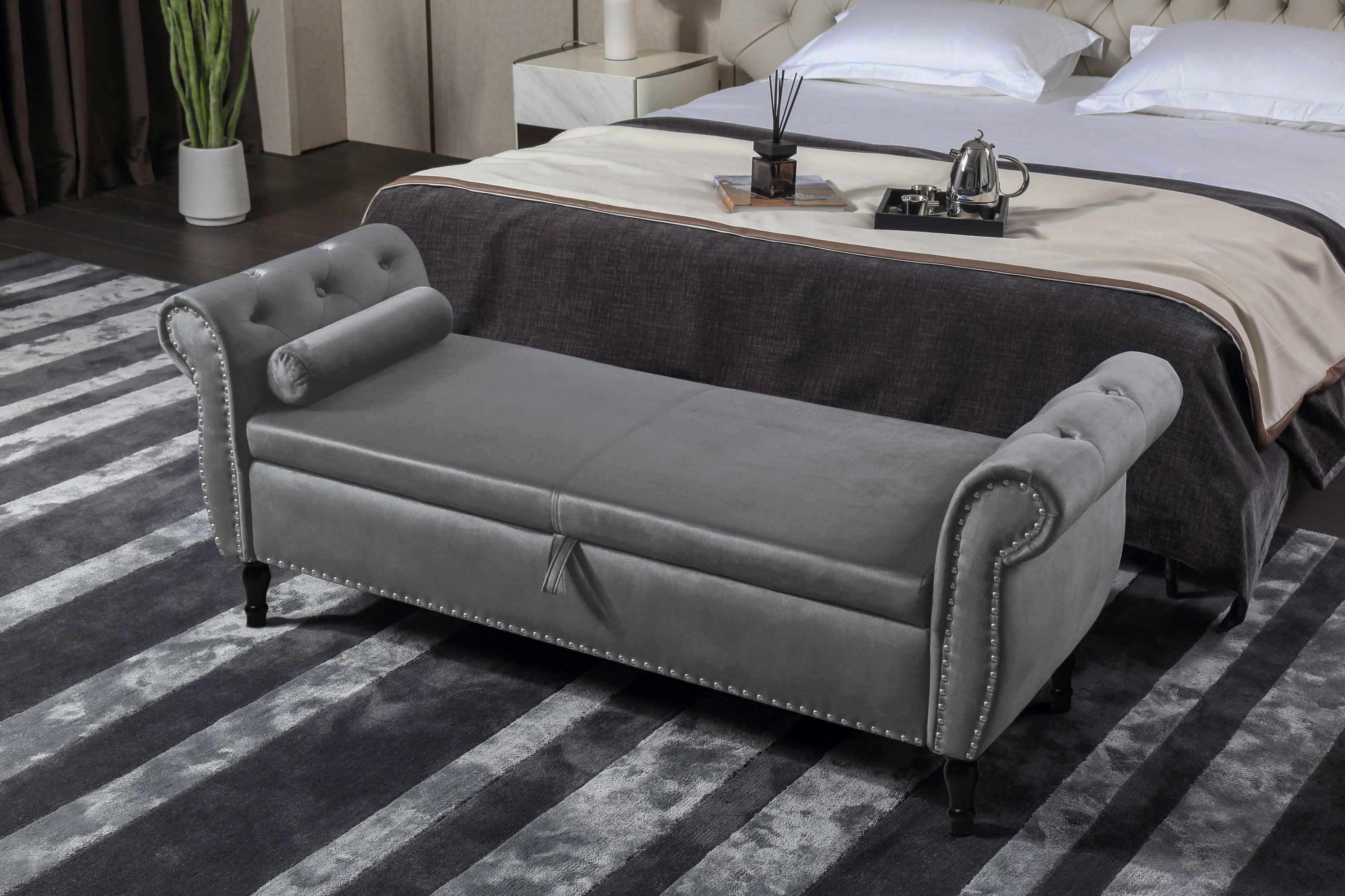 Velvet Multifunctional Storage Rectangular Sofa
