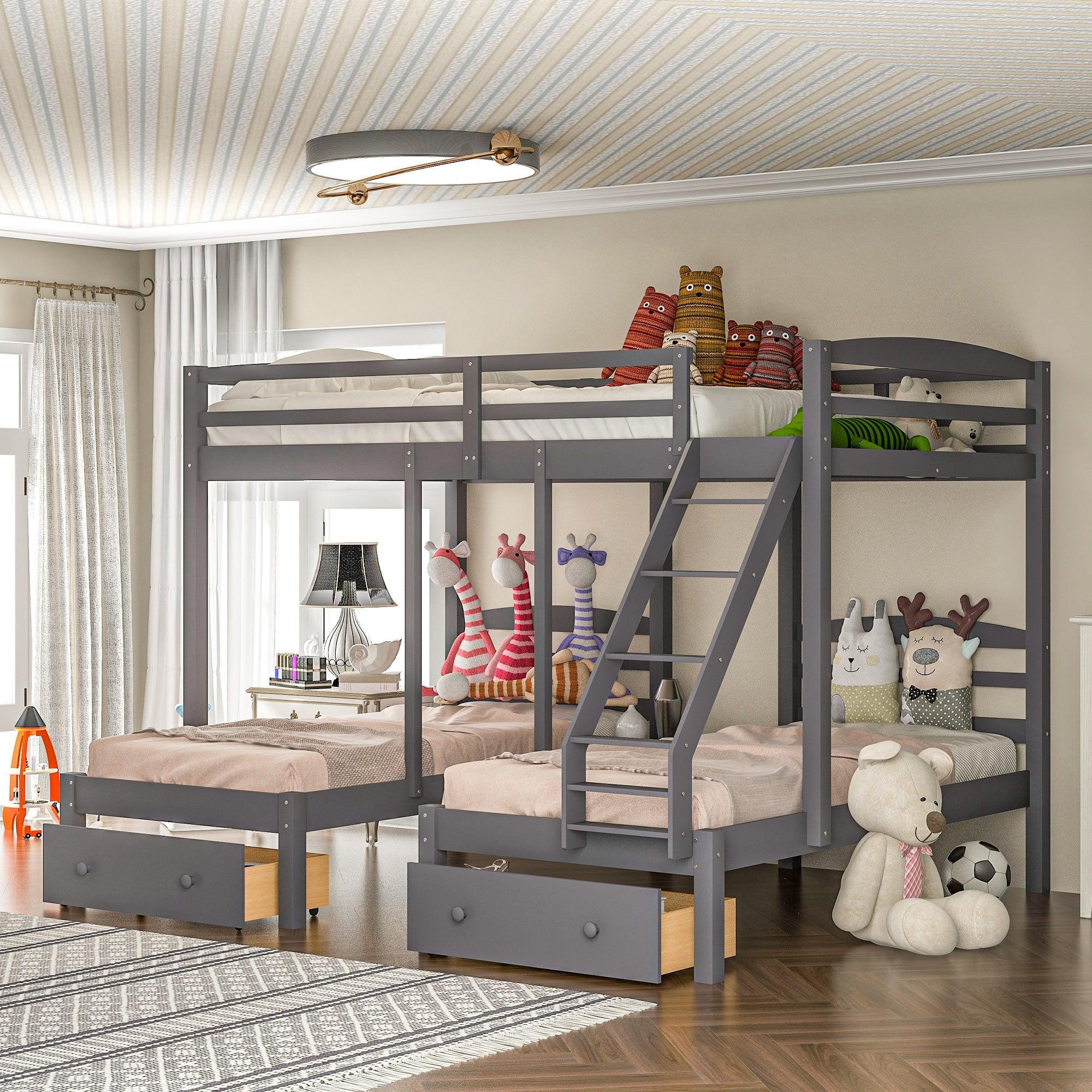 Full over Twin/Twin Bunk Bed