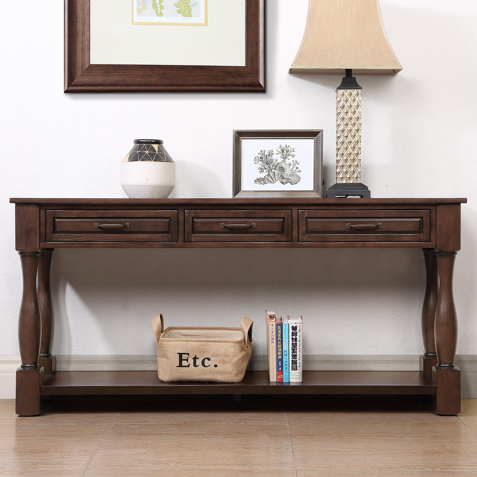 63 inch Long Wood Console Table