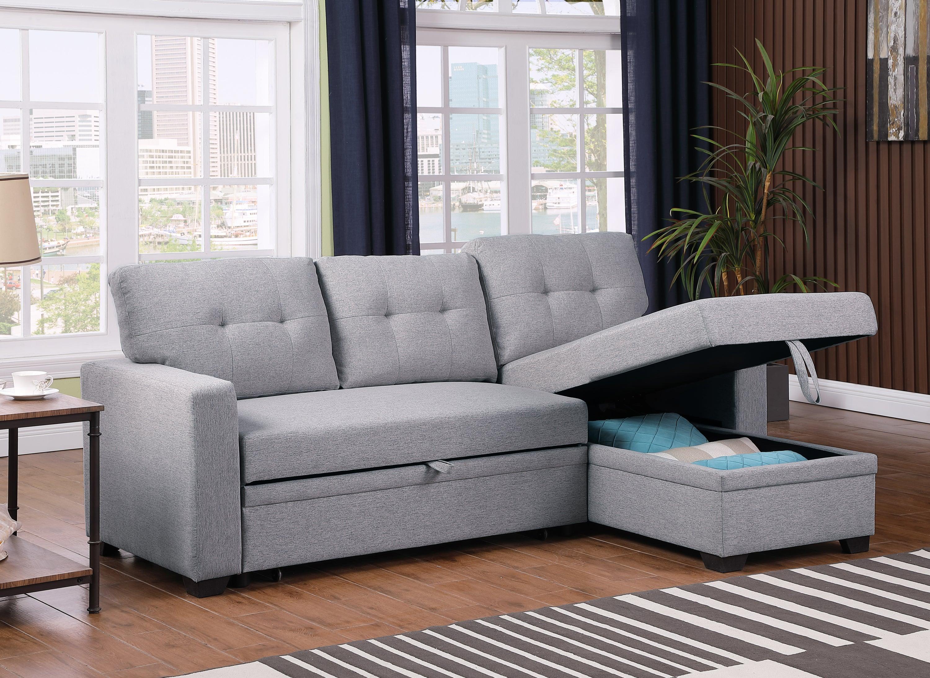 Pull out Sectional Sofa with Chaise
