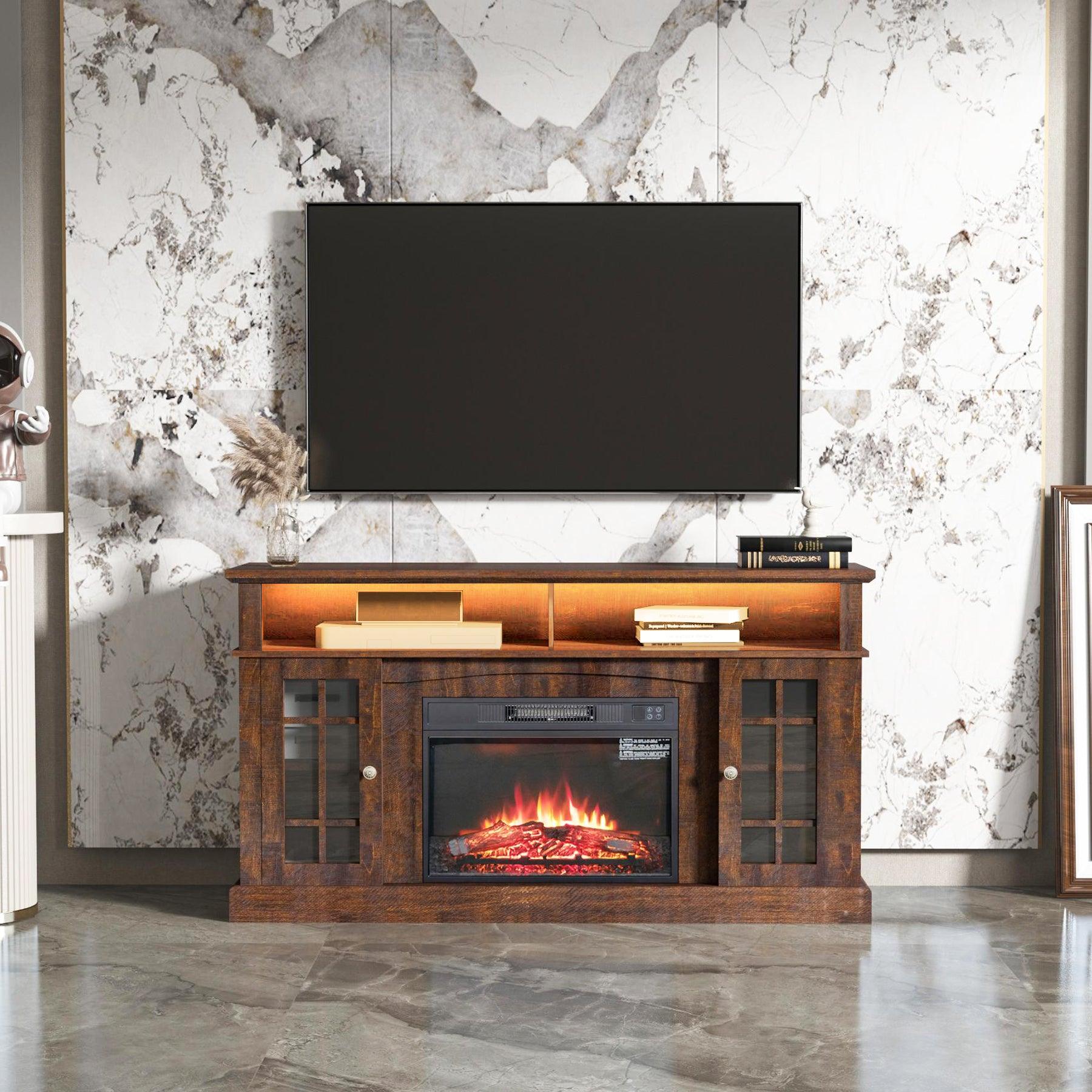 Entertainment Center with Electronic Fireplace