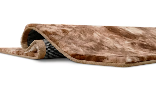 Rabbit Fur Tie Die Chocolate Rug