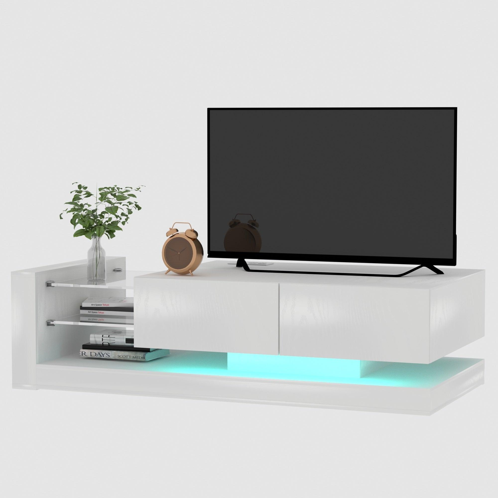 TV Console with Storage Cabinets, Full RGB