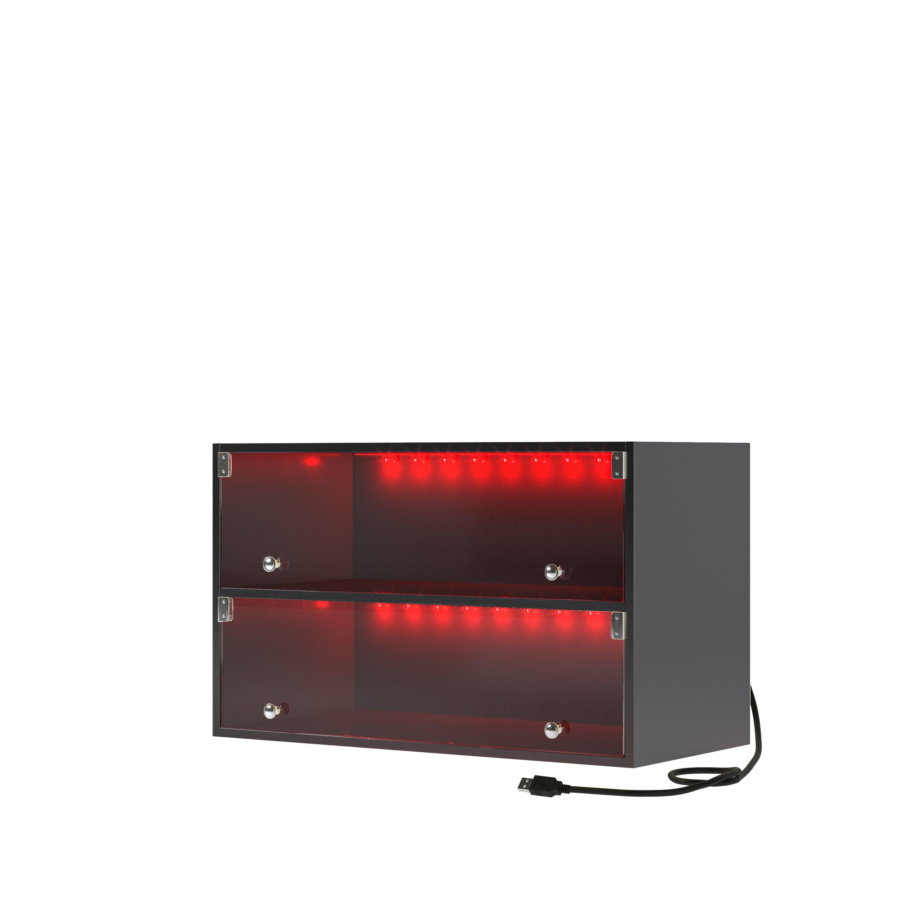 Glass Door Shoe Box With RGB Led Light